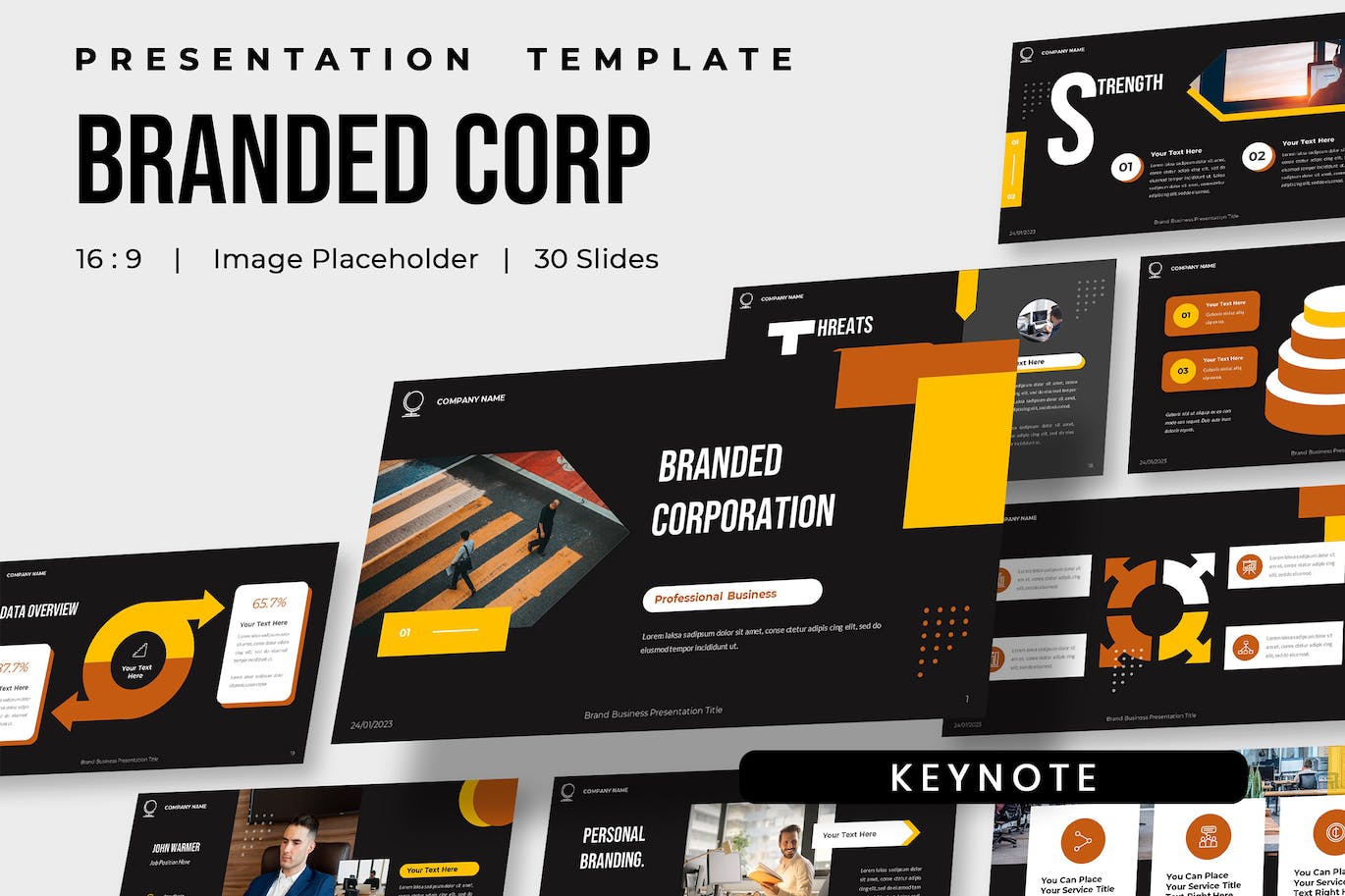 品牌公司业务Keynote幻灯片素材 Brand Corporation – Company Business Keynote