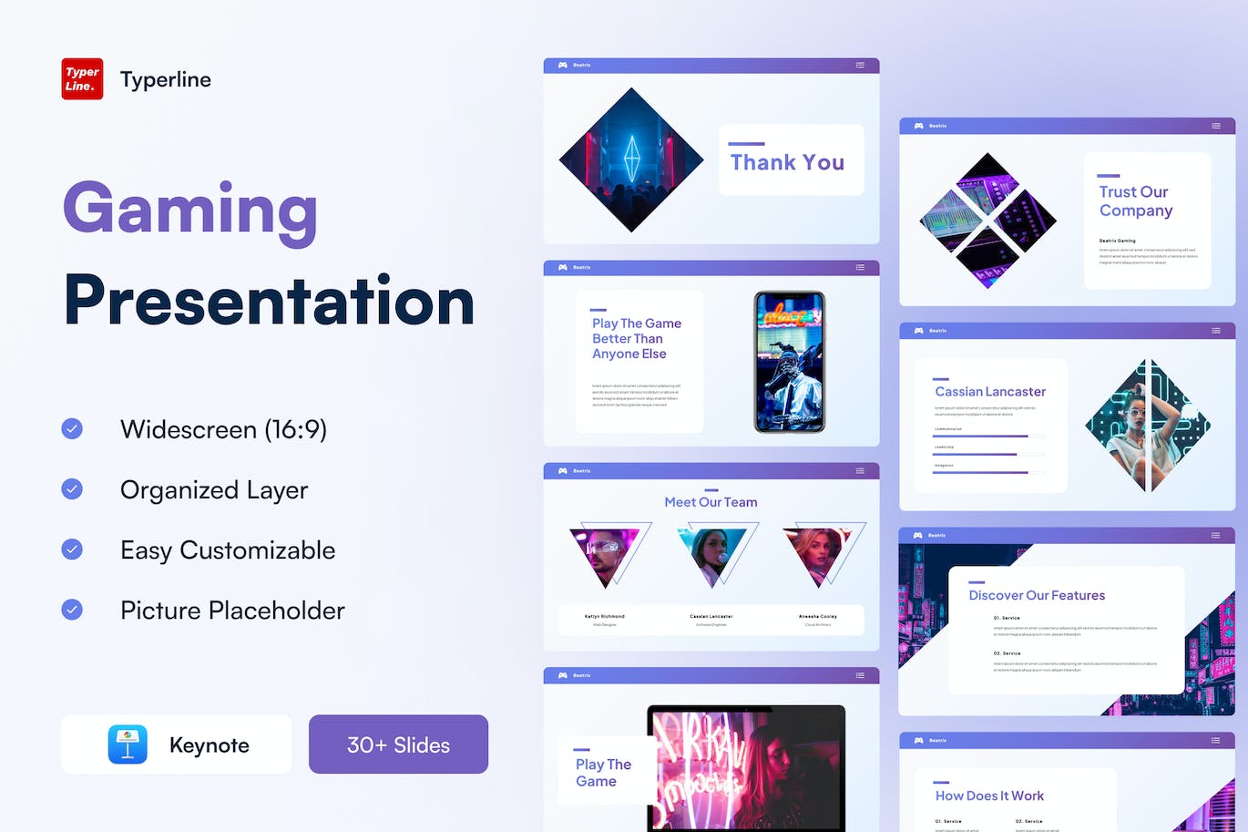 电子竞技游戏演示文稿Keynote模板 Gaming Keynote Presentation