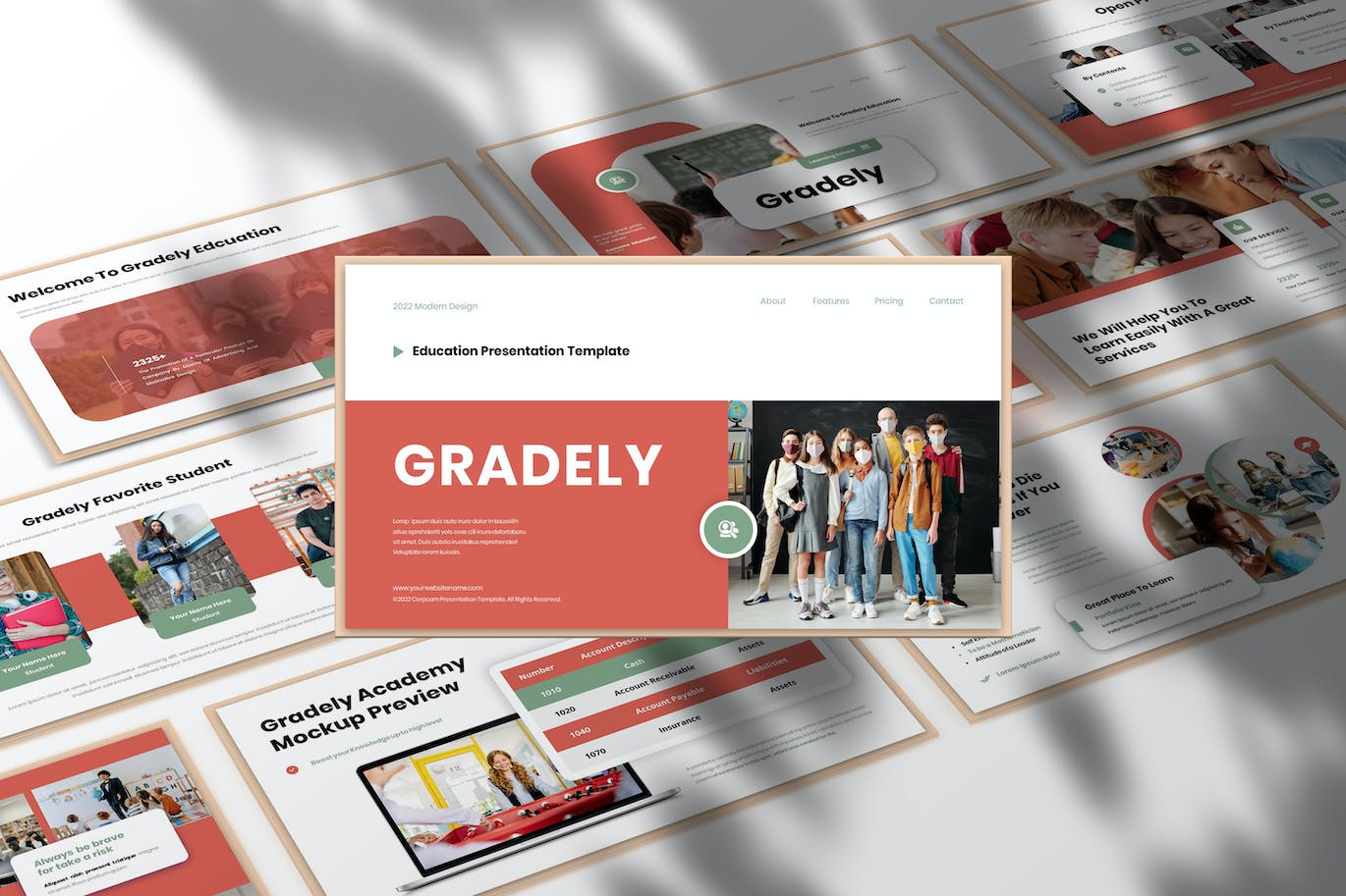 课堂教育Keynote创意模板 Gradely – Education Presentation Keynote Template
