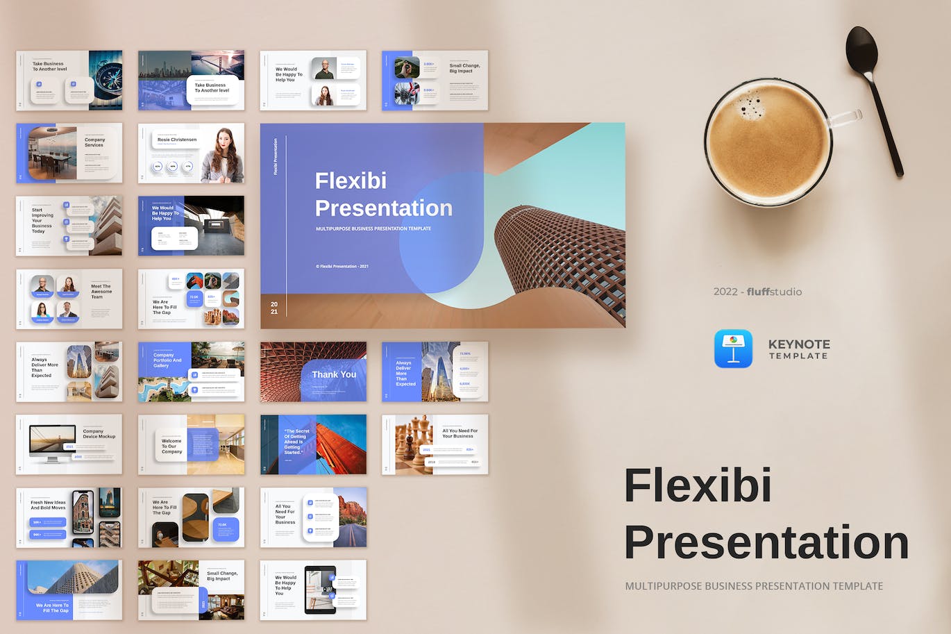 专业多用途演示Keynote幻灯片设计模板 Flexibi – Multipurpose Keynote Template