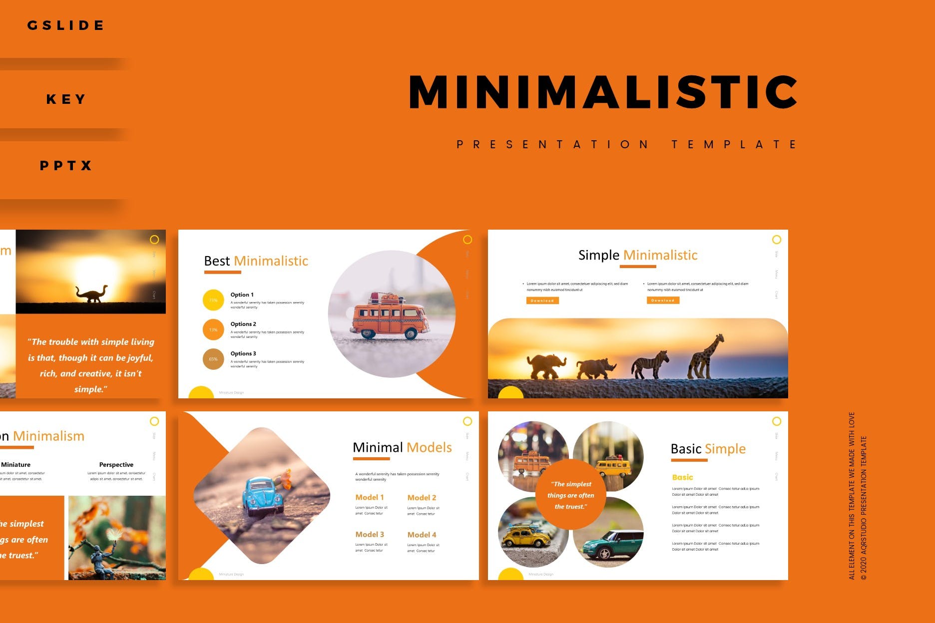多用途橙色背景PPT幻灯片设计模板 Minimalistic – Presentation Template