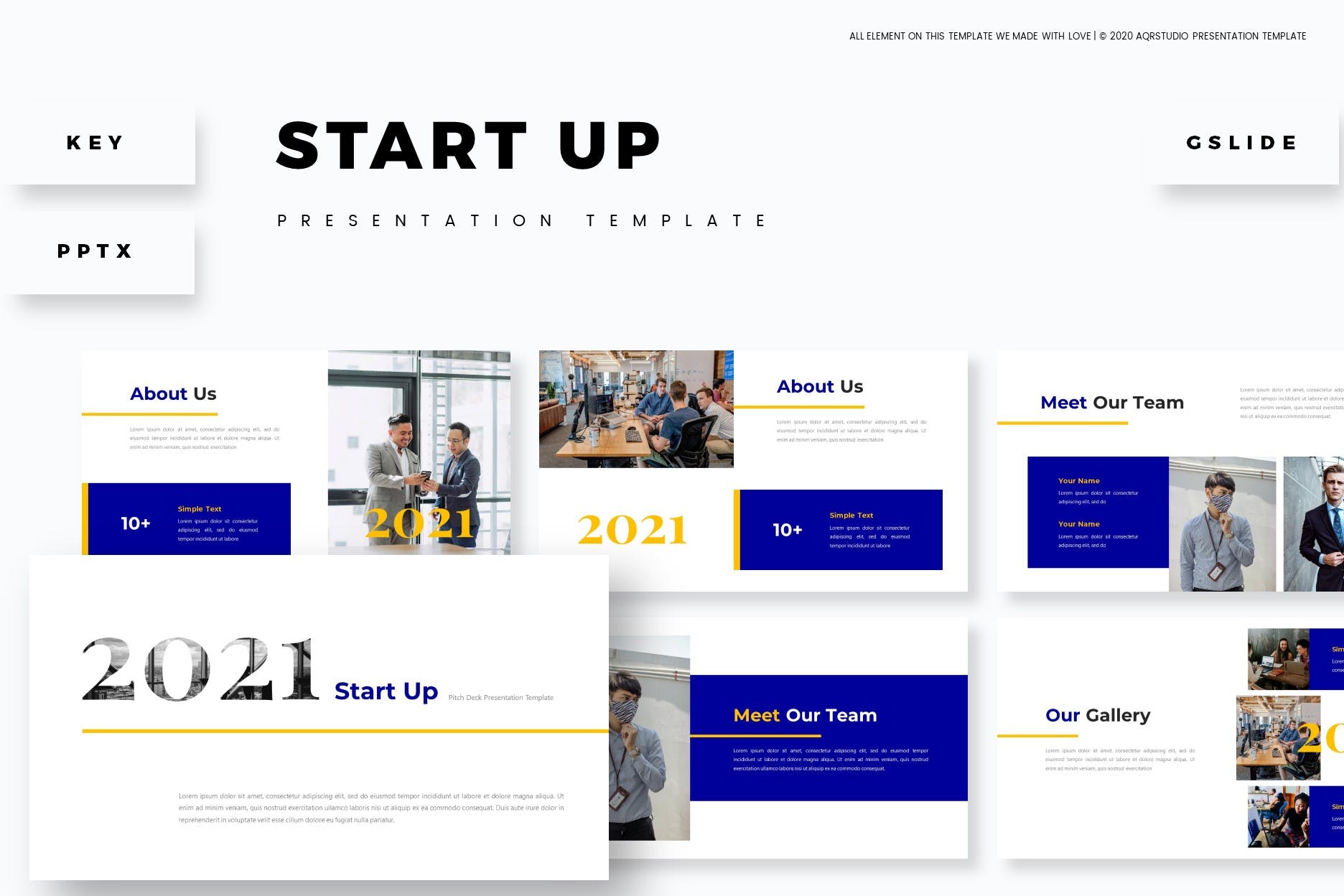业务启动PPT/Keynote/谷歌幻灯片三合一模板 Start Up – Presentation Template