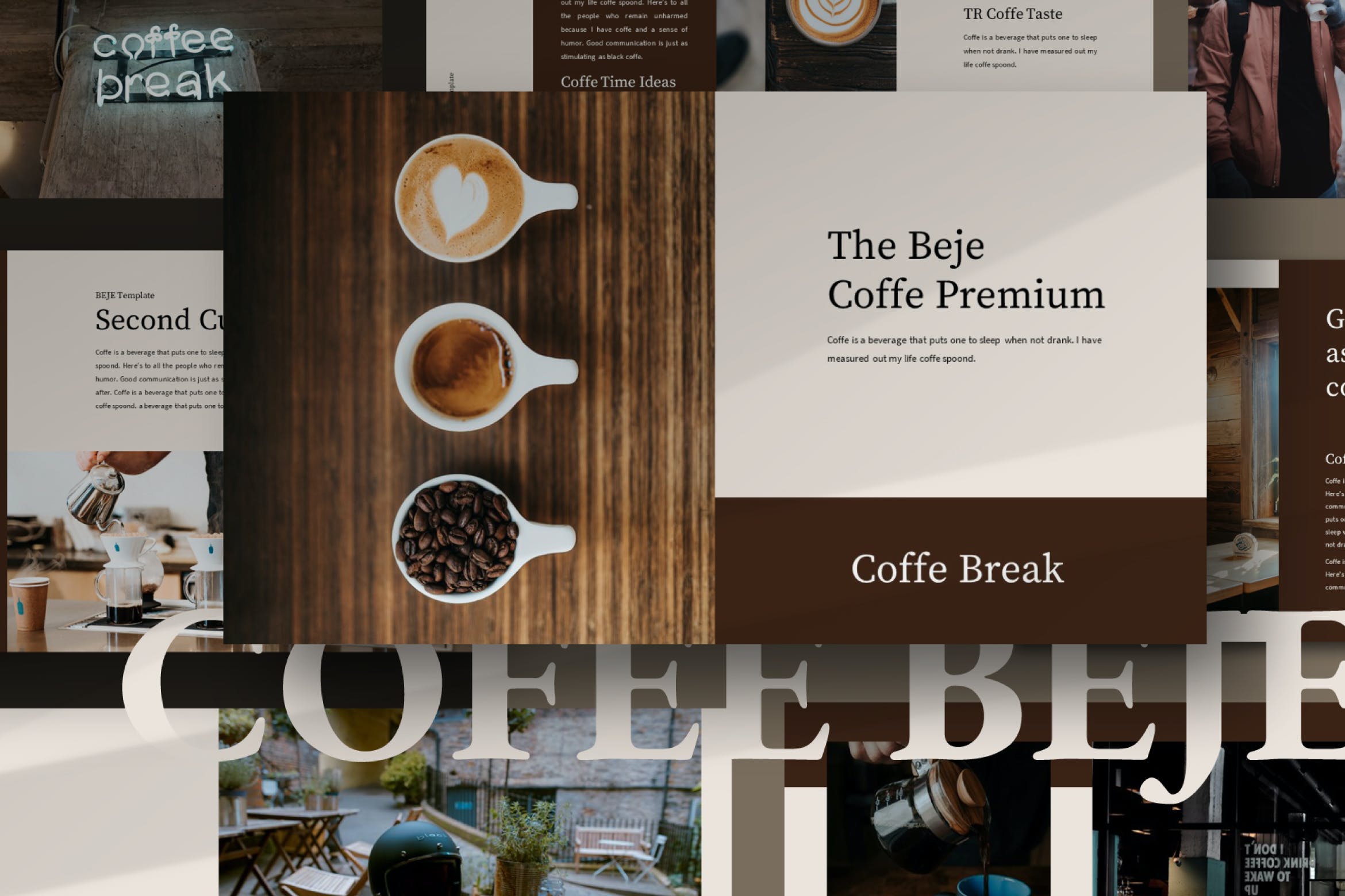咖啡店宣传幻灯片模板合集 Beje COffee Bundle Presentation Template