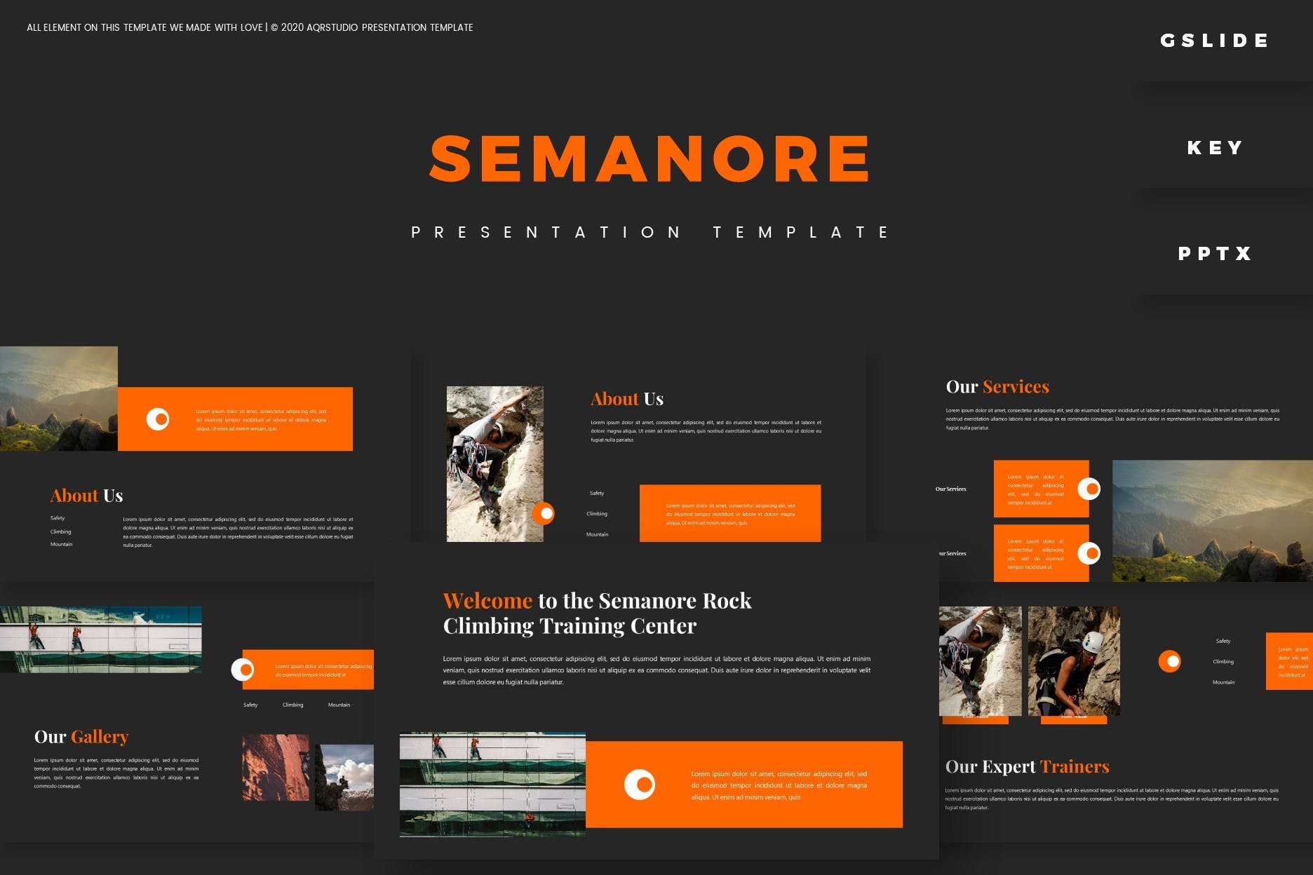 探险旅行PPT/Keynote/谷歌幻灯片三合一模板 Semanore – Presentation Template
