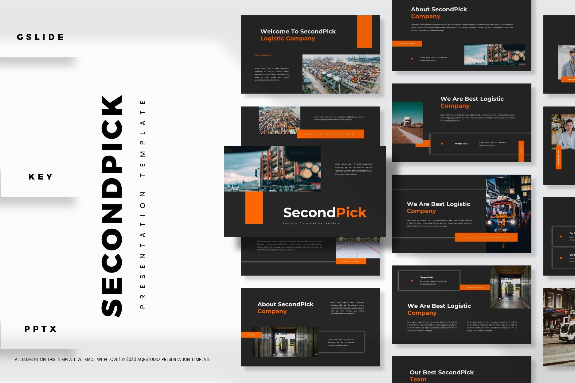 物流配送PPT/Keynote/谷歌幻灯片三合一模板 SecondPick – Presentation Template