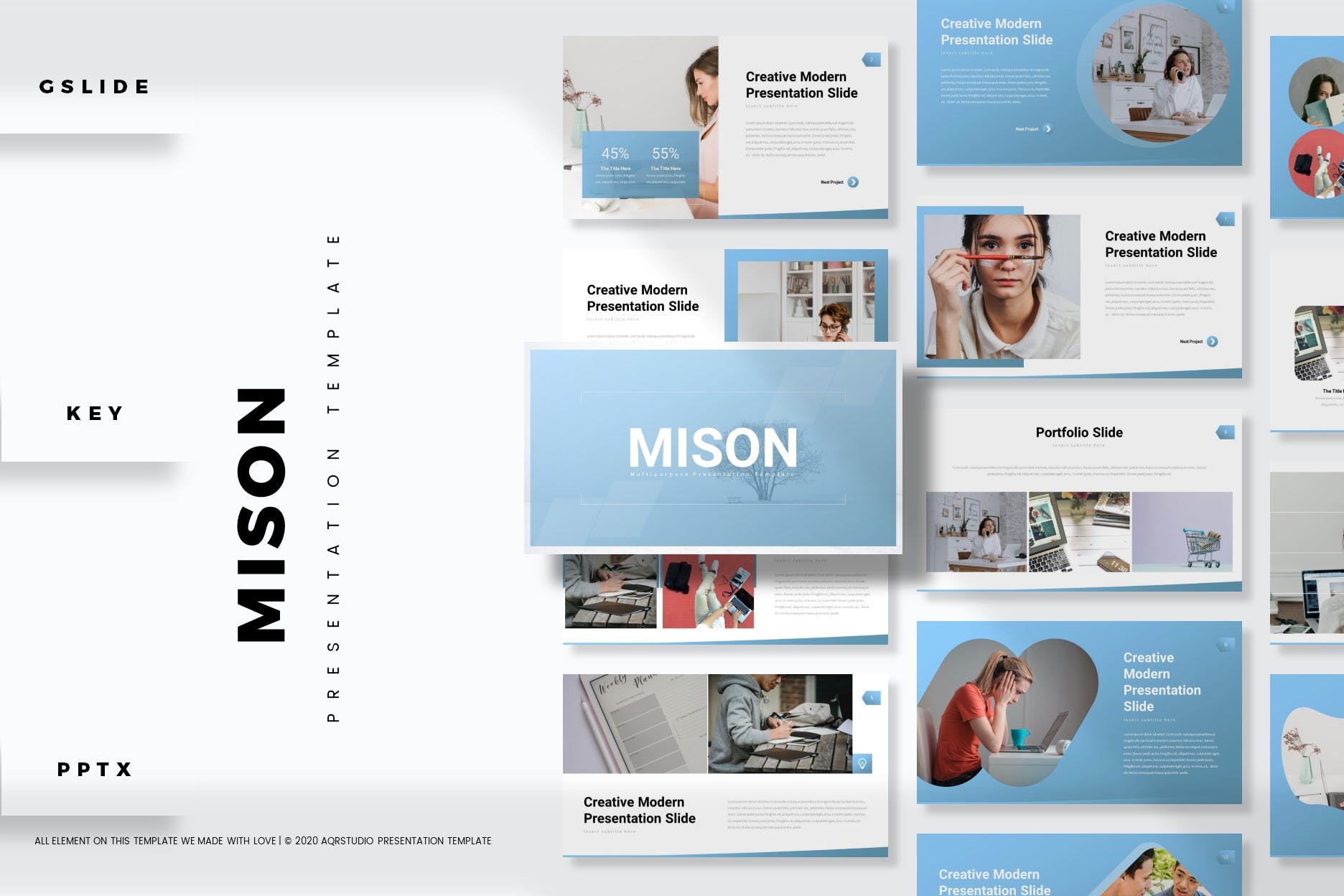 学习分享PPT/Keynote/谷歌幻灯片三合一模板 Mison – Presentation Template