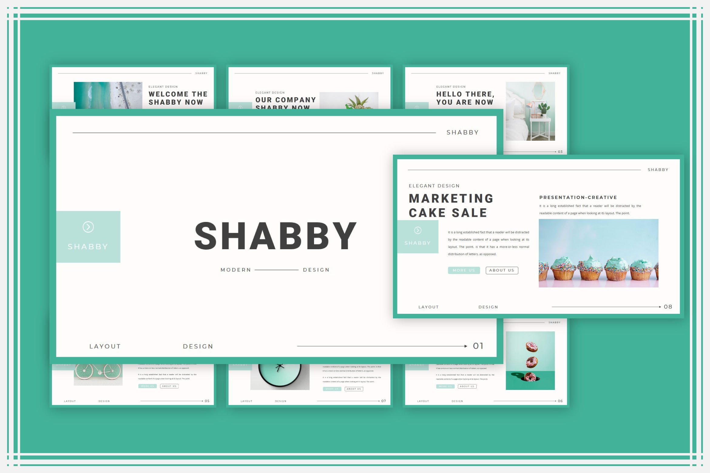作品集展示幻灯片模板合集 SHABBY Bundle Presentation Template