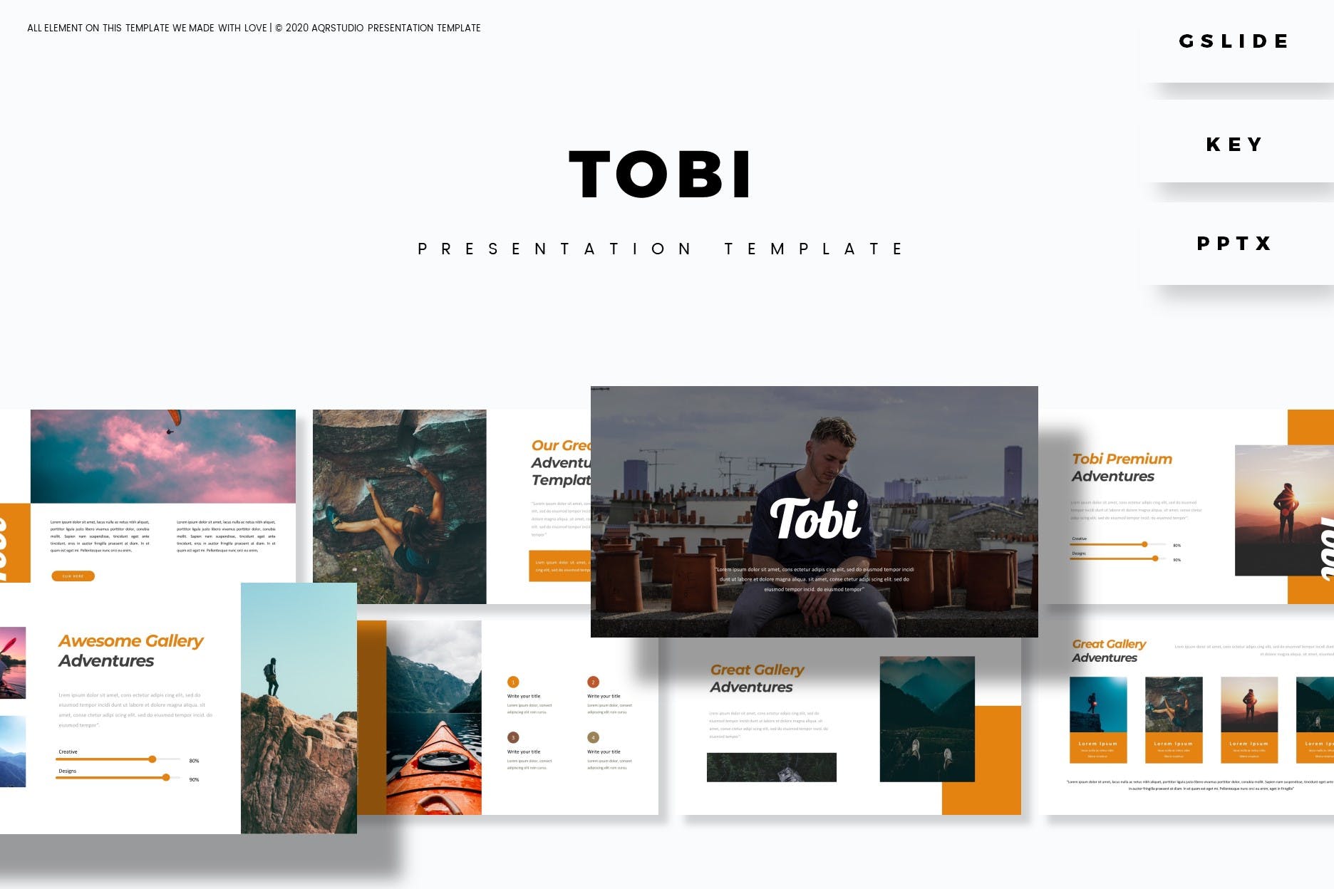 远足旅行PPT/Keynote/谷歌幻灯片三合一模板 Tobi – Presentation Template