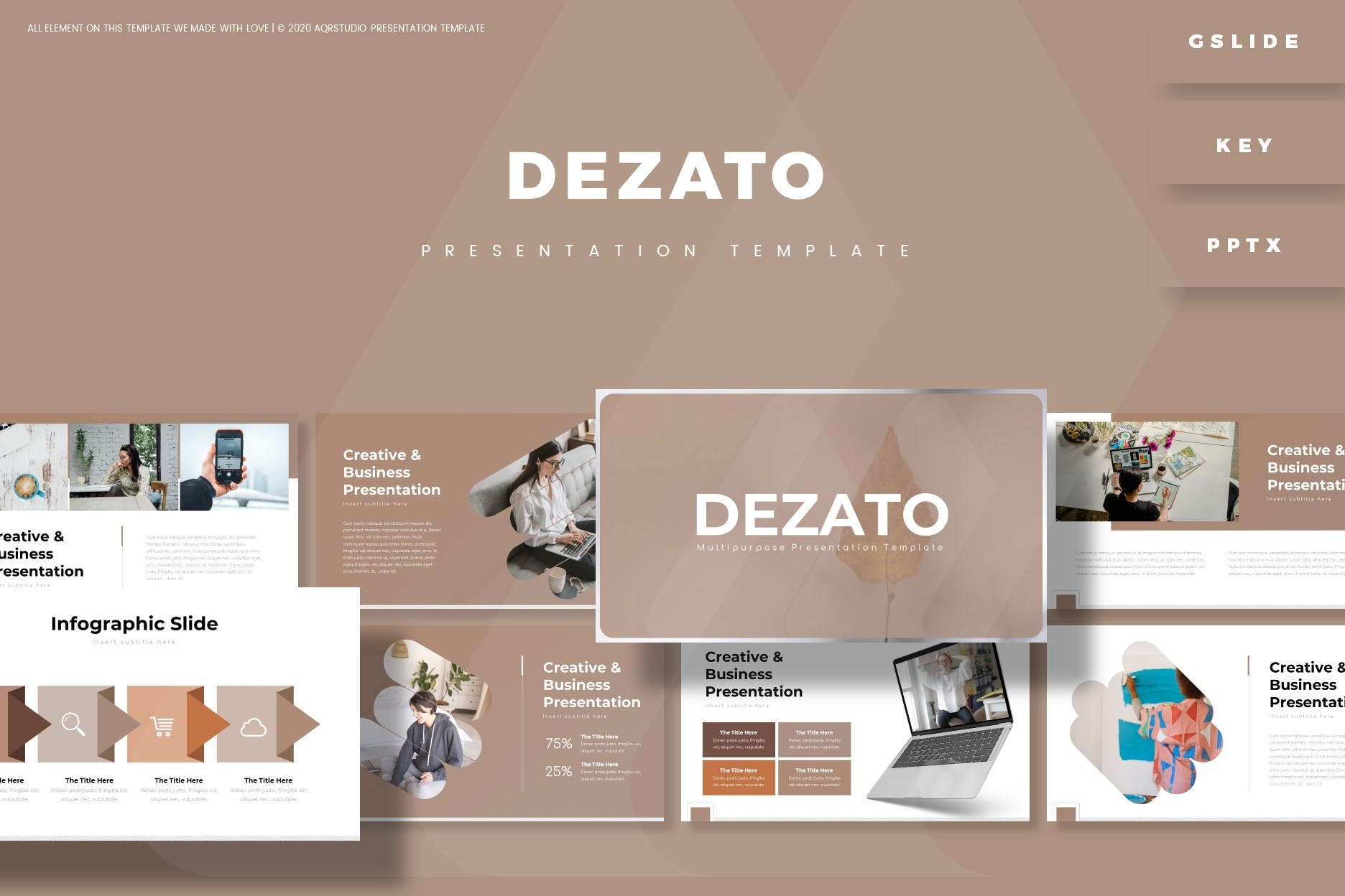 创意商业PPT/Keynote/谷歌幻灯片三合一模板 Dezato – Presentation Template