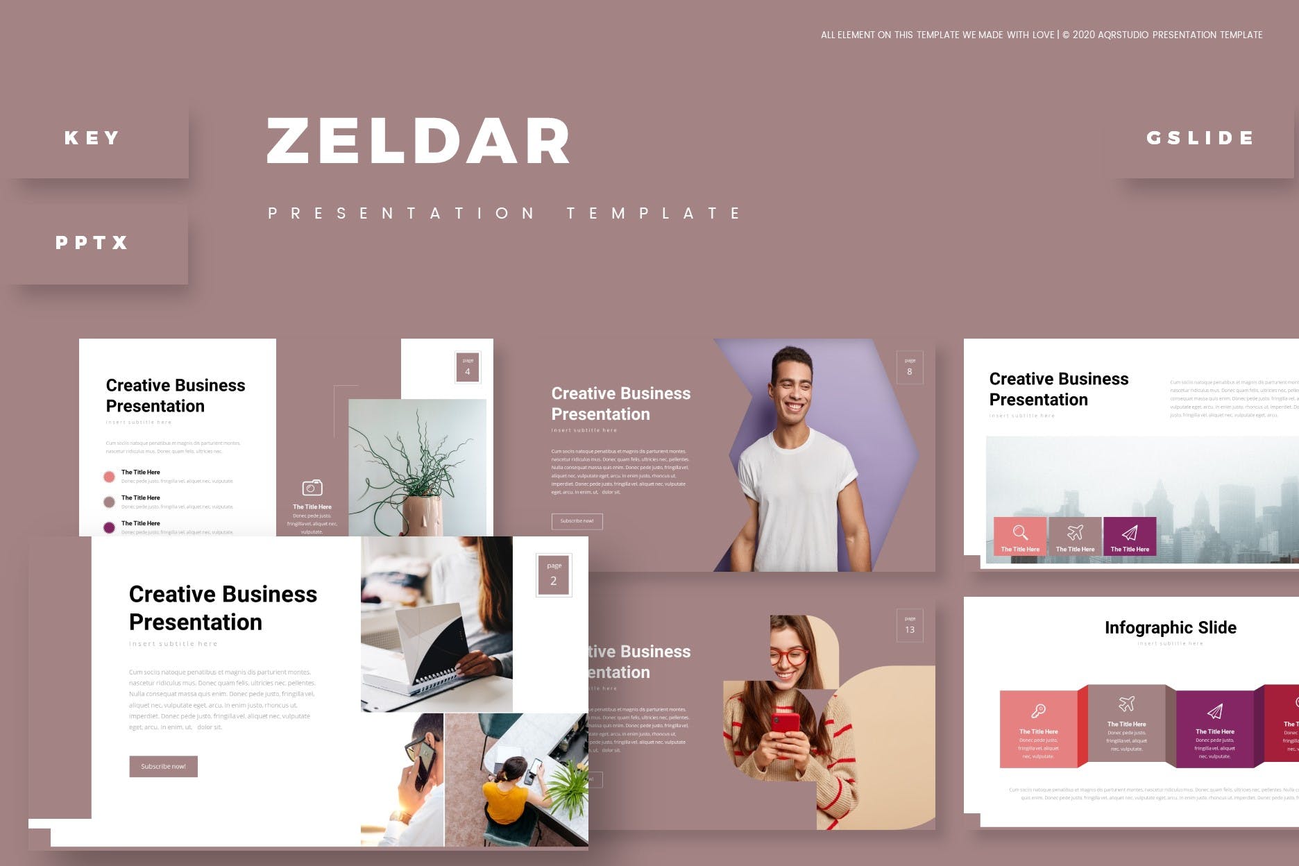 创意商业计划PPT/Keynote/谷歌幻灯片三合一模板 Zeldar – Presentation Template