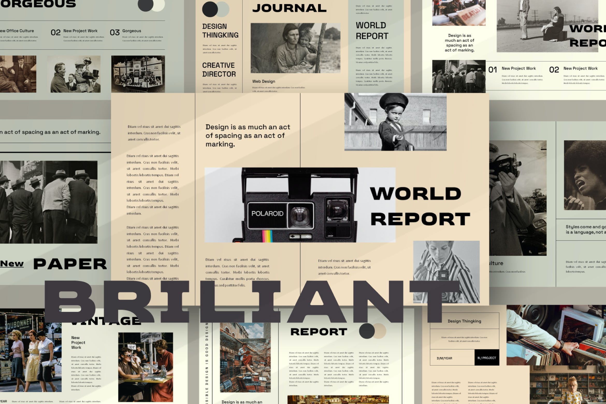 时尚画册风格幻灯片模板合集 BRILLIANT Bundle Presentation Template