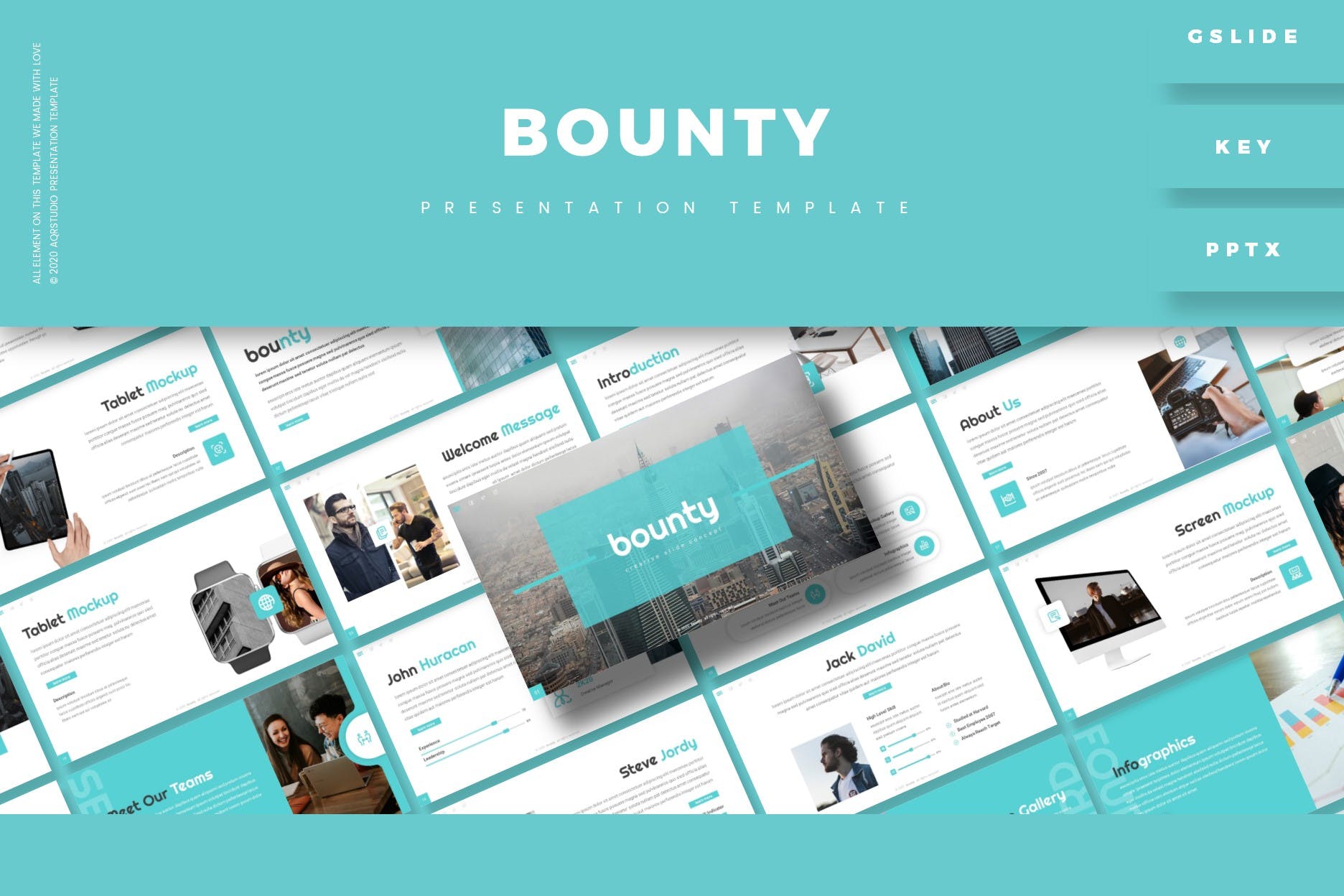 公司报告PPT/Keynote/谷歌幻灯片三合一模板 Bounty – Presentation Template