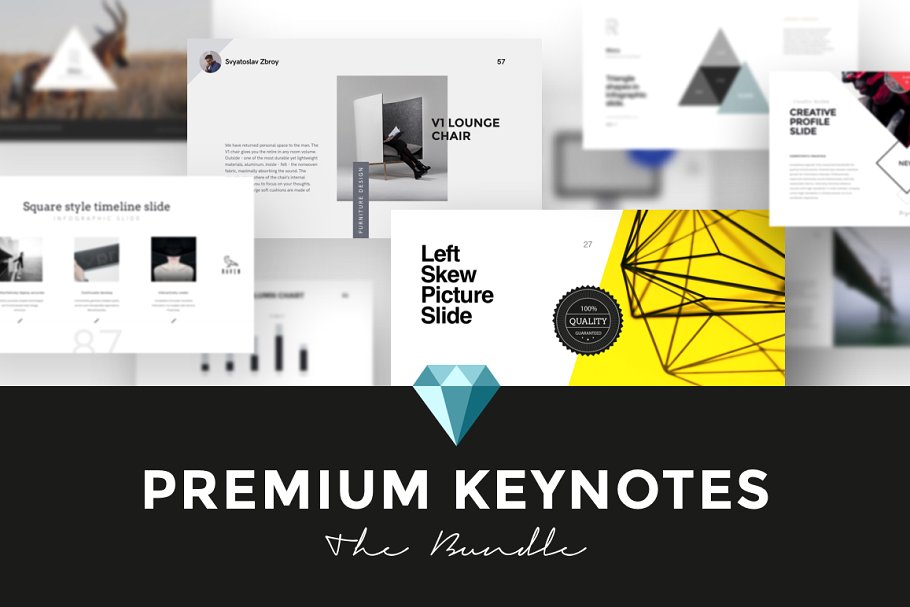 专业的设计keynote模板 Premium Keynotes Presentation Bundle