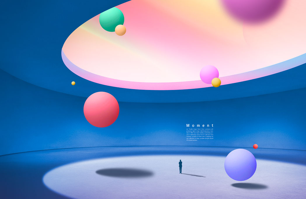 球体元素抽象空间海报设计模板