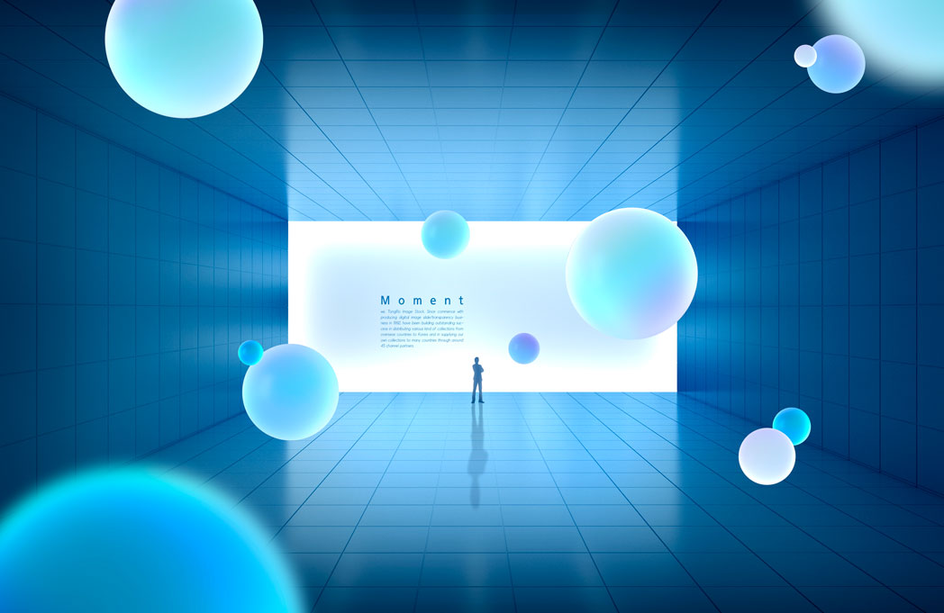 渐变圆形科技空间海报设计模板