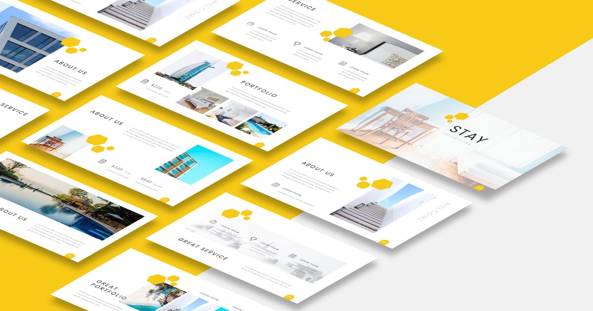 酒店业务介绍Keynote幻灯片演示模板 Stay – Hotel Keynote Presentation Template