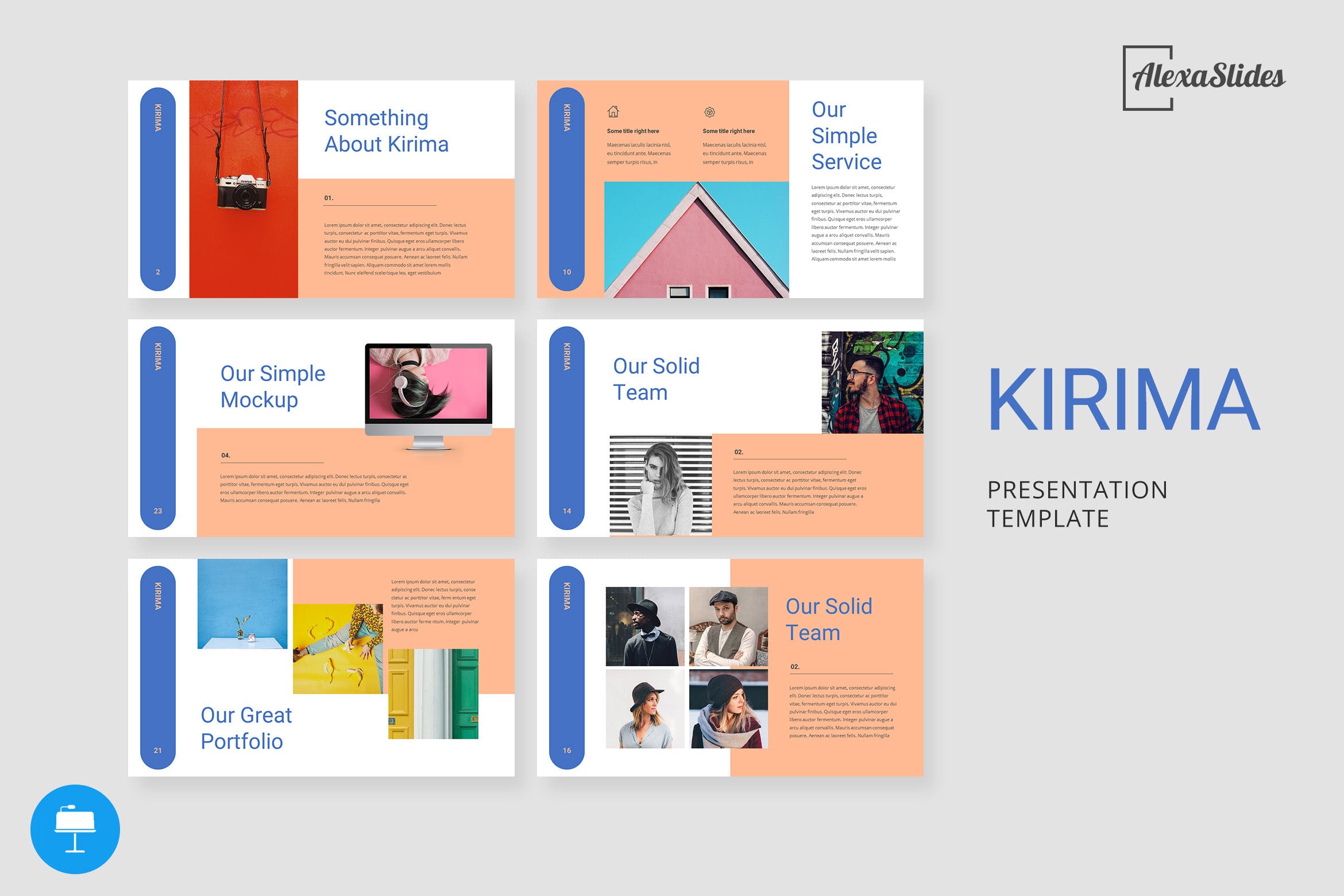 具有创造性的团队人员介绍Keynote幻灯片素材模板 Kirima – Creative Keynote Template