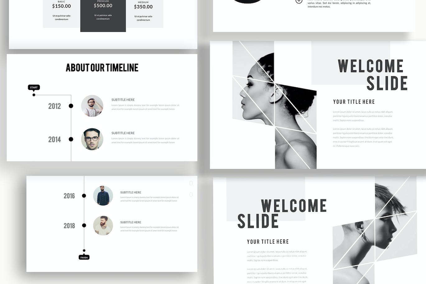 白色经典演示ppt模板