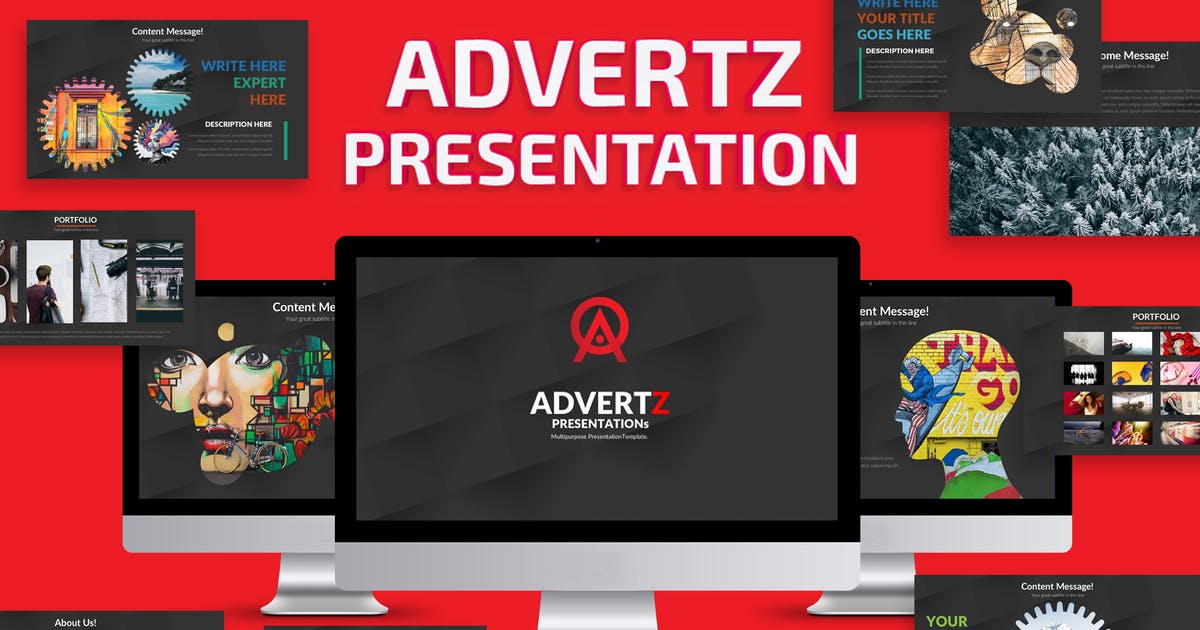 创新抽象艺术广告Keynote幻灯片模板 Advertz Keynote Template