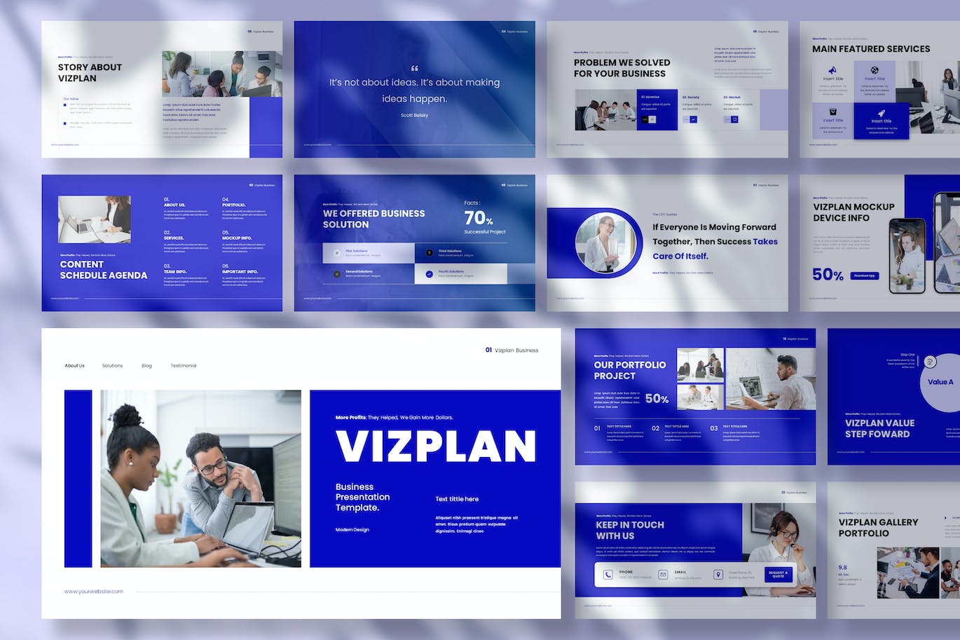 🔴时尚清新简约专业的高品质商业商务PowerPoint幻灯片演示模板（pptx）