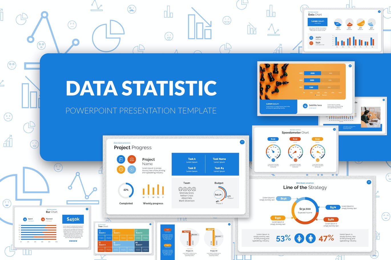 数据统计分析图表ppt模板