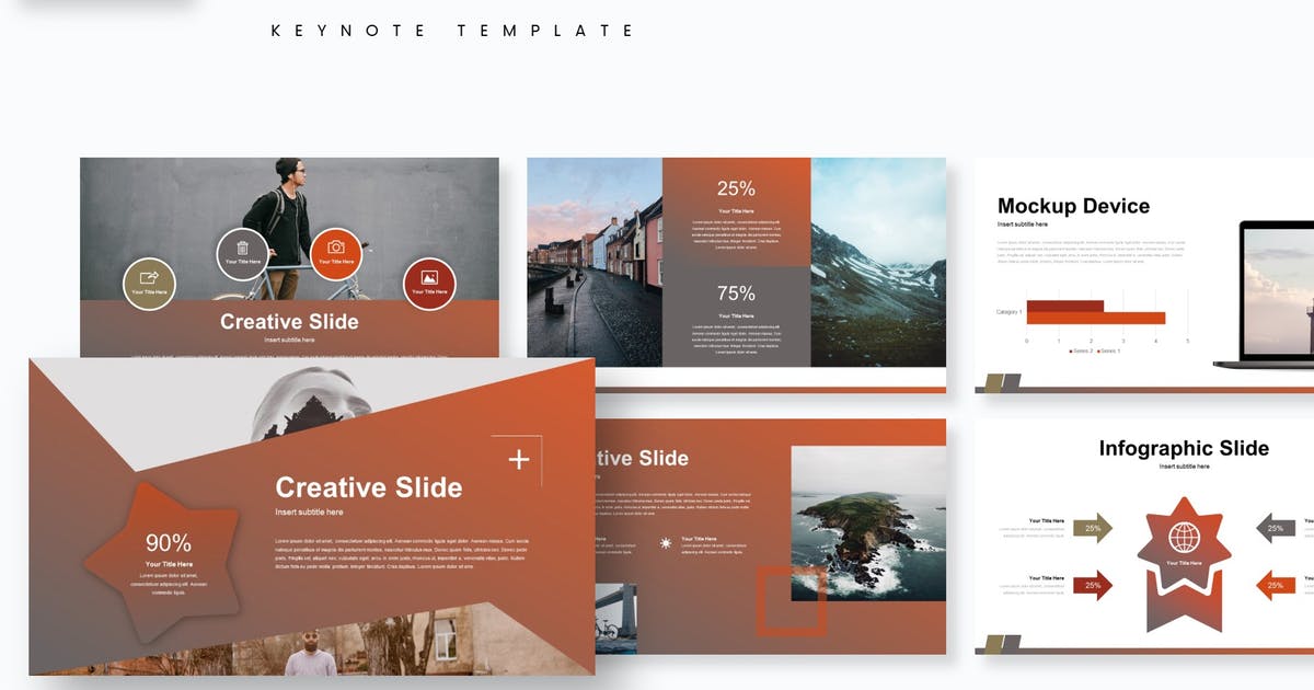 土壤配色时尚Keynote幻灯片设计模板 Lands – Keynote Template