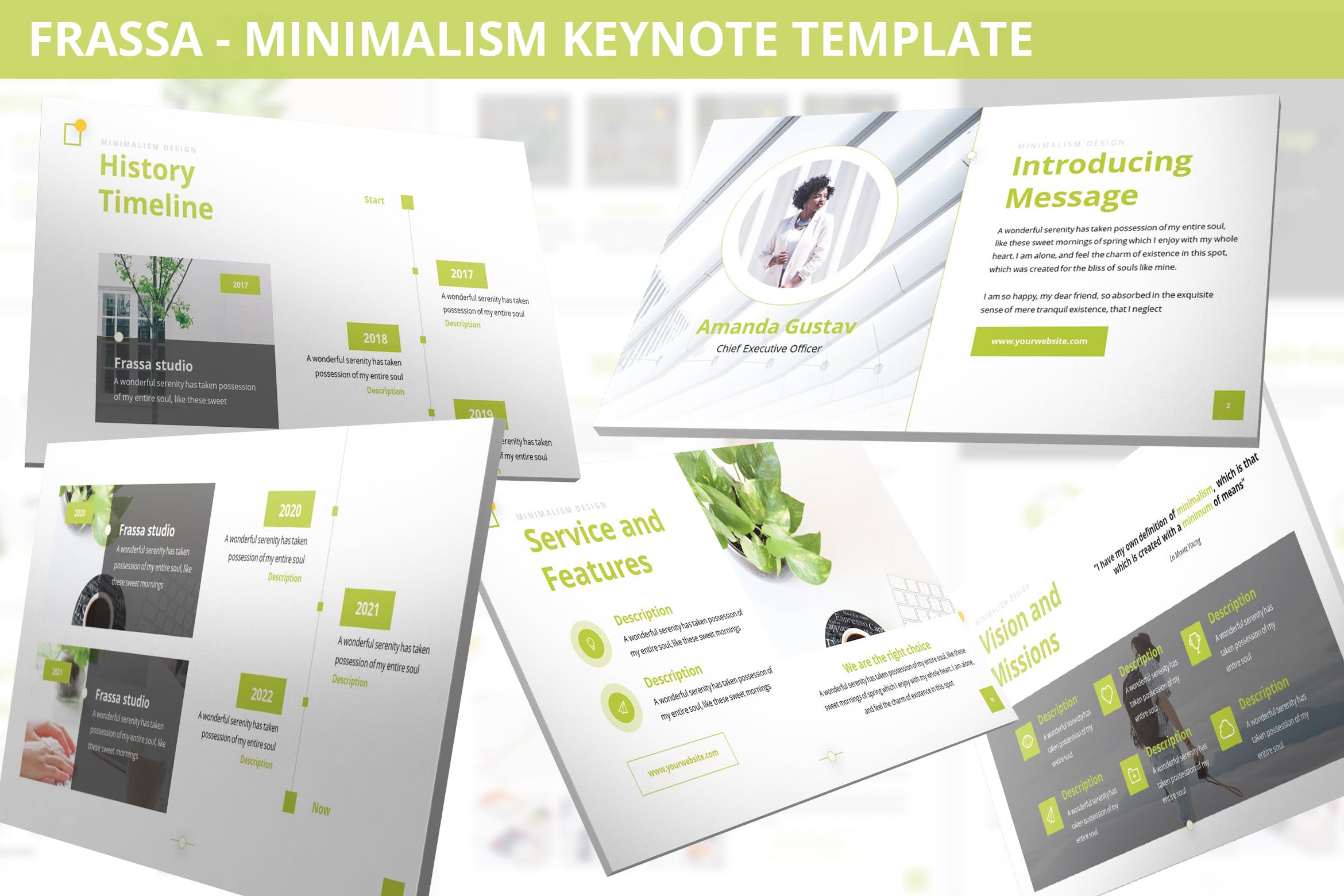绿色生态企业演示Keynote模板 Frassa – Minimalism Keynote Template