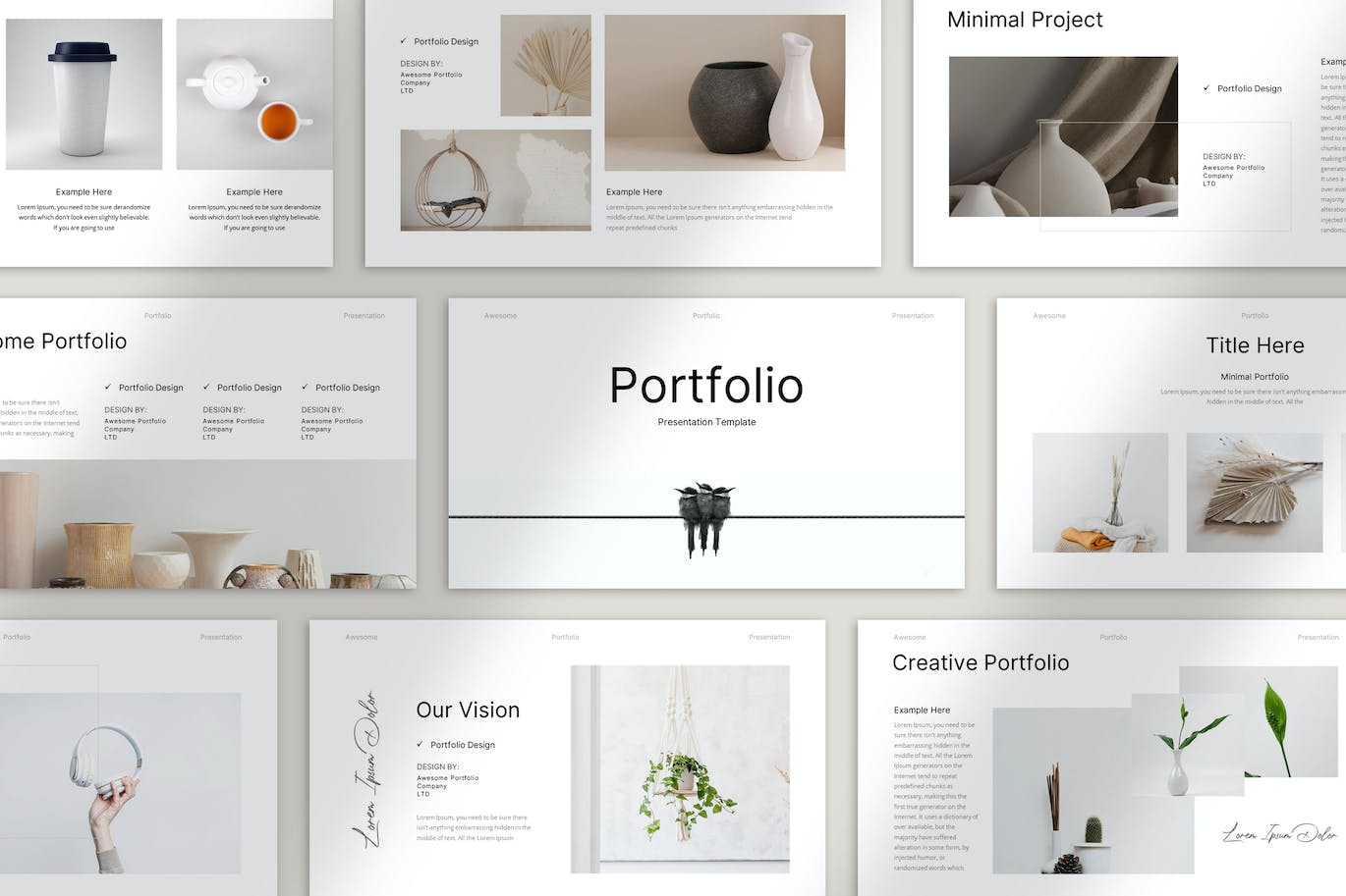 艺术创意作品集PPT模板