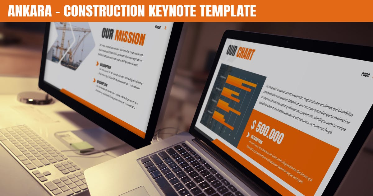 建筑施工项目演示Keynote模板 Ankara – Construction Keynote Template