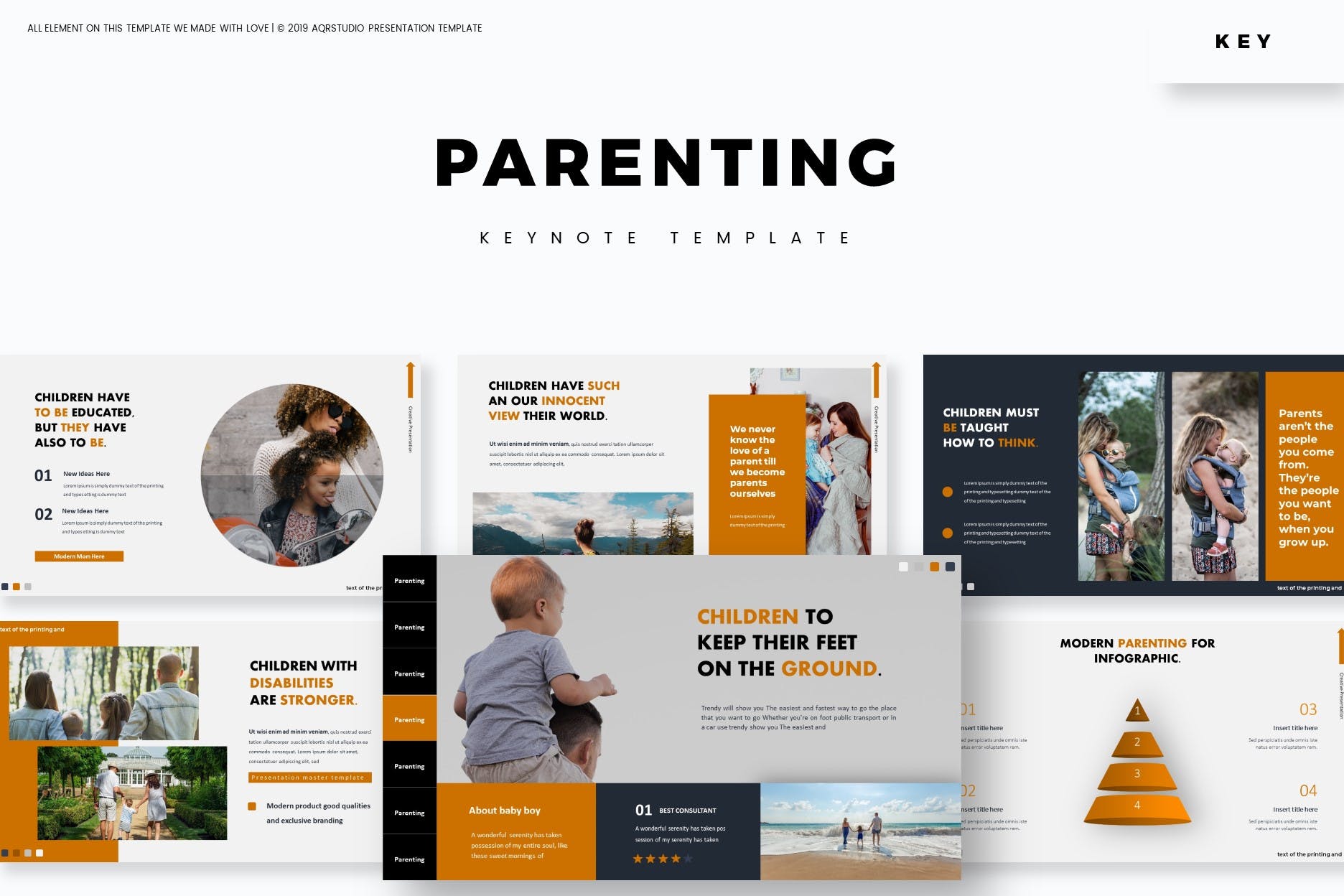 家庭亲子活动Keynote幻灯片演示文稿模板 Parenting – Keynote Template