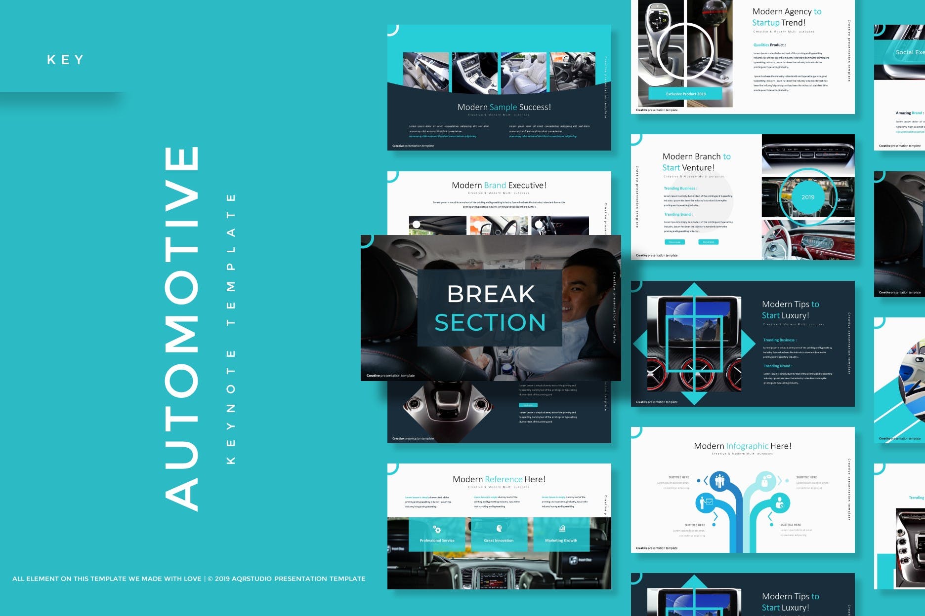 汽车行业适用的Keynote幻灯片模板下载 Automotive – Keynote Template