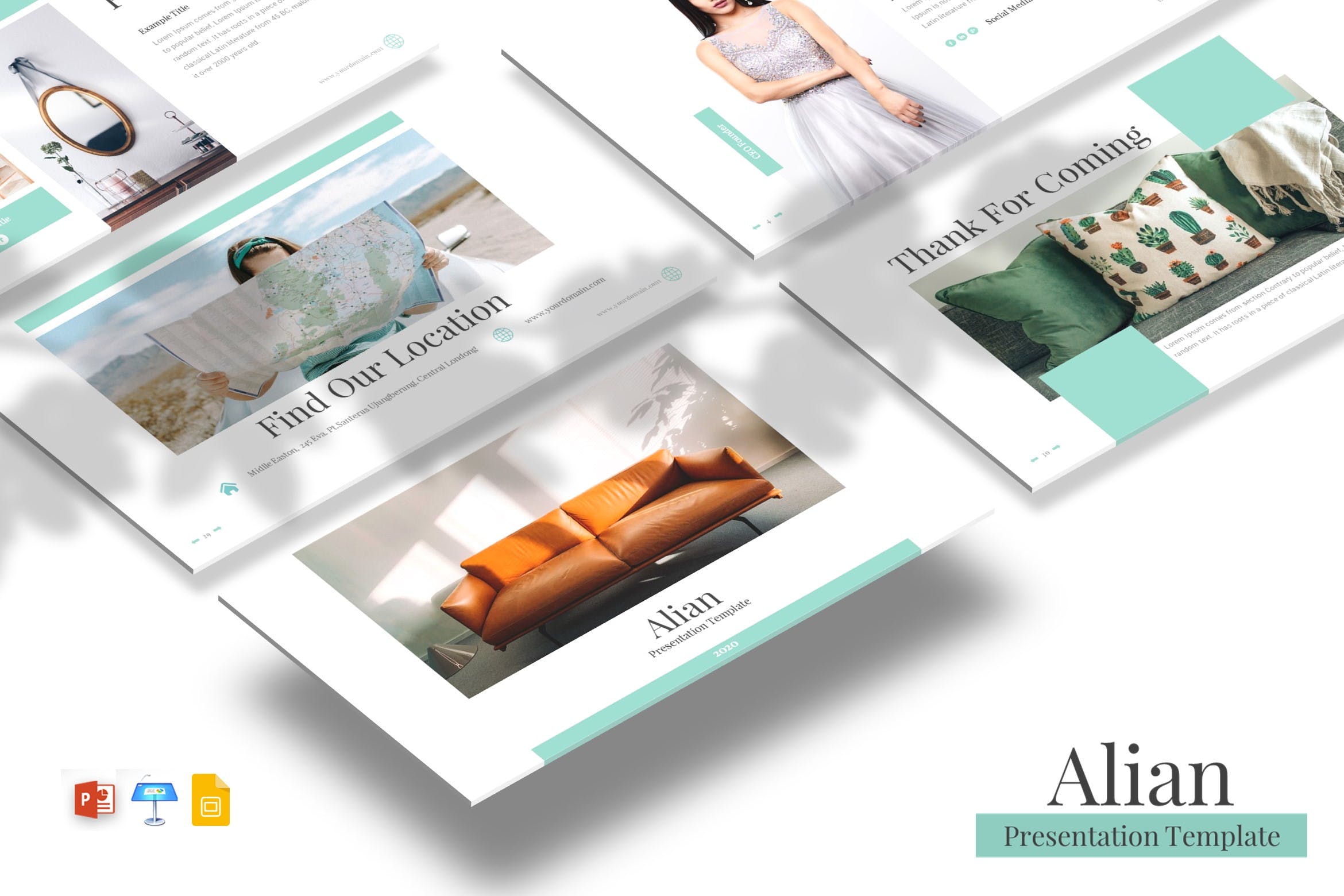 产品展示PPT/谷歌/Keynote幻灯片三合一模板 Alian – Powerpoint / Google Slides / Keynote