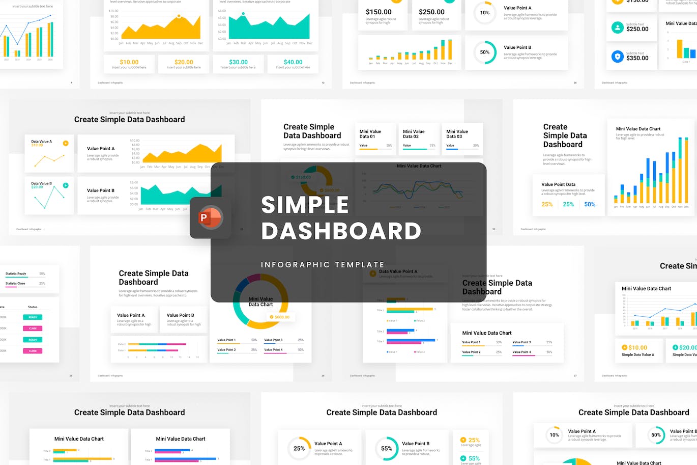 数据图表仪表板PPT模版
