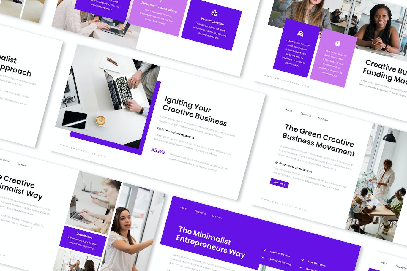 极简主义创意商业动力PPT模版