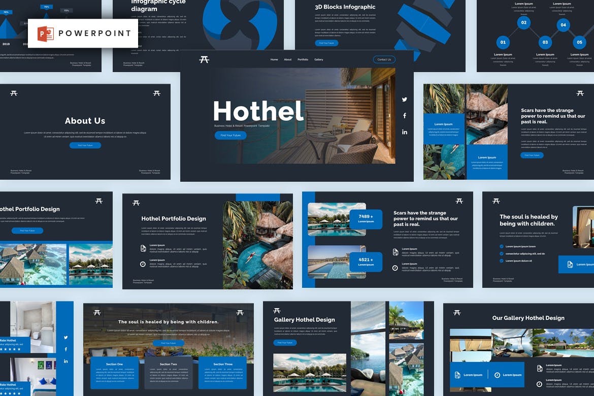 酒店及度假村ppt模板