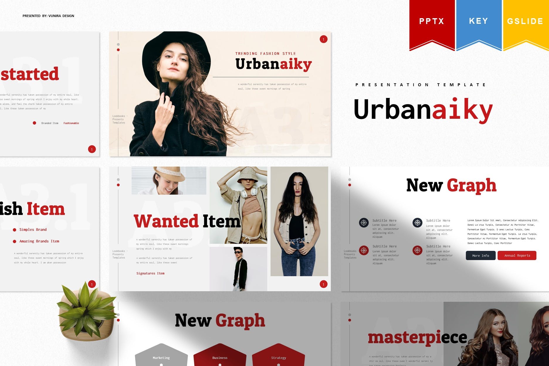 潮流时尚城市服装PPT/Keynote/谷歌幻灯片三合一模板 Urbaniky | Powerpoint, Keynote, Googleslide