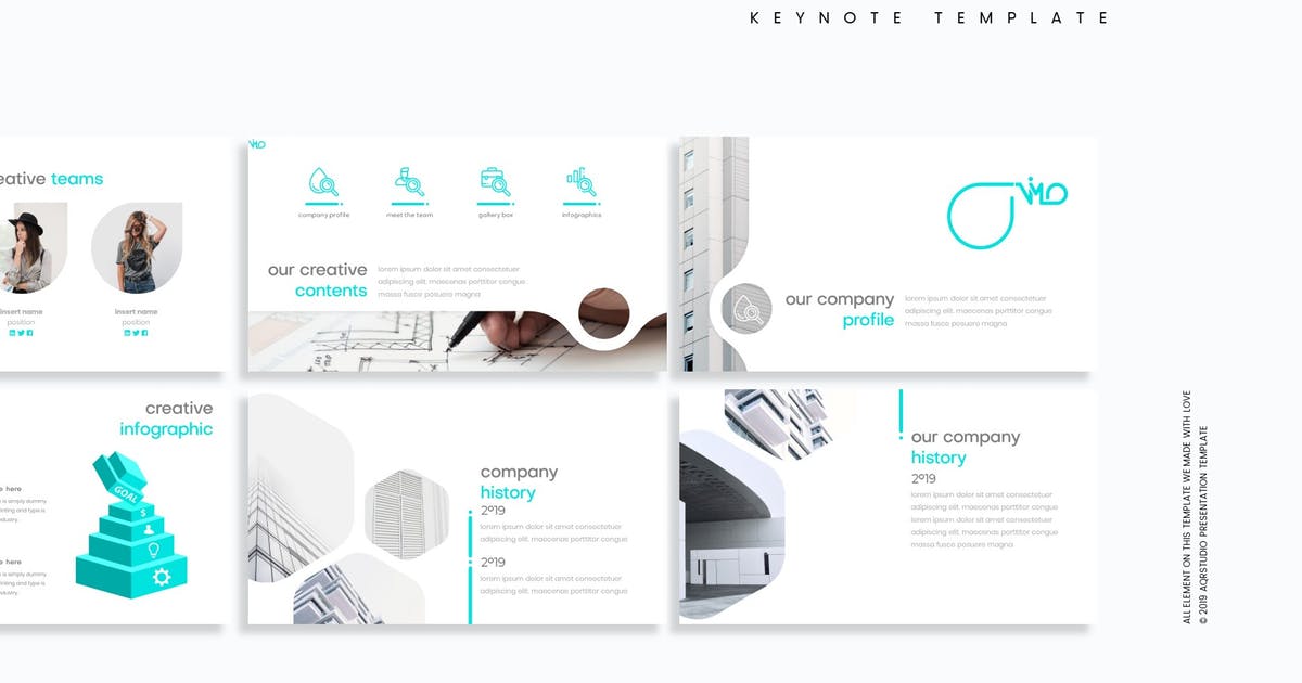 创意公司成员简介Keynote幻灯片创意模板 Onimo – Keynote Template