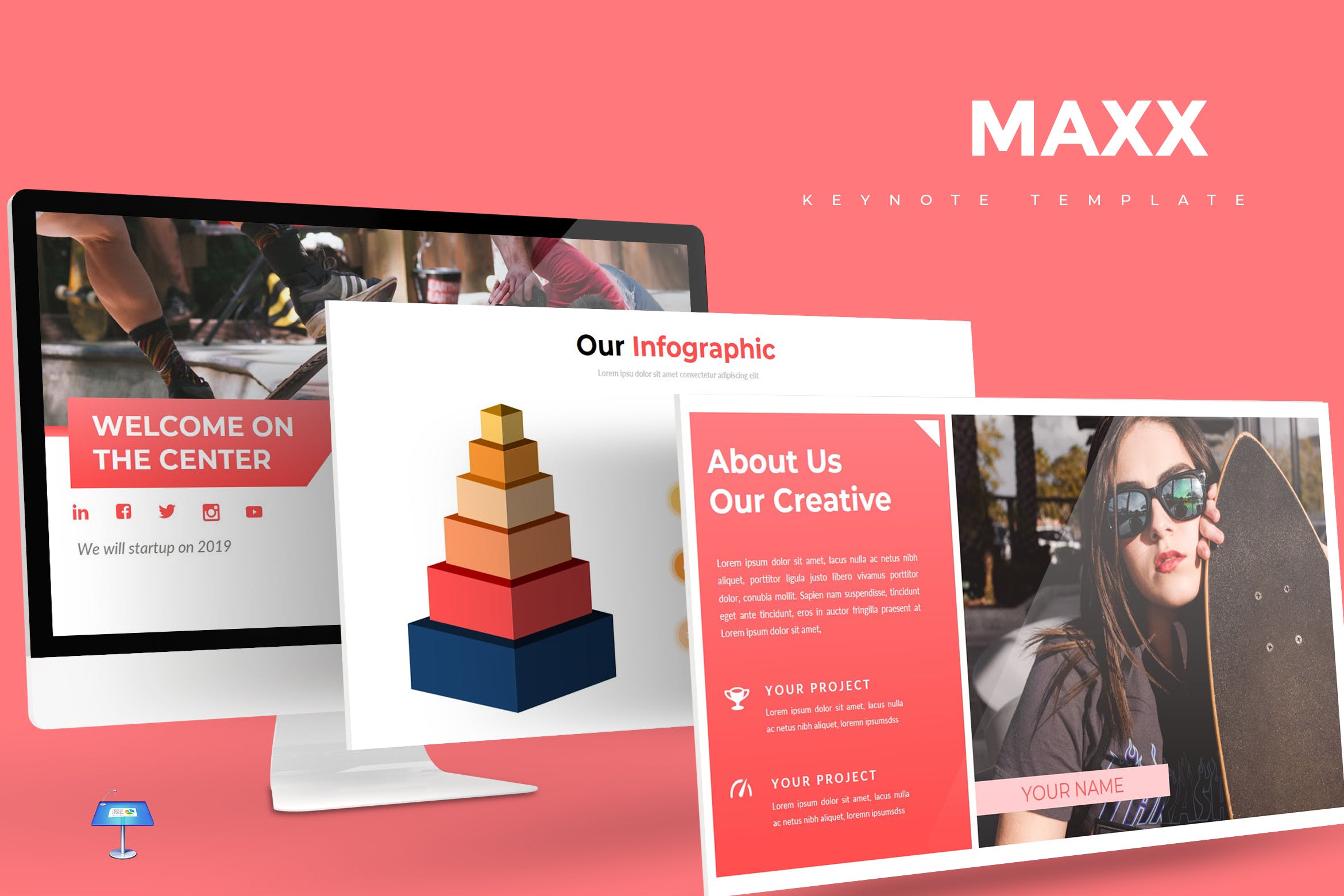 滑板文化简介Keynote创意模板 Maxx – Keynote Template