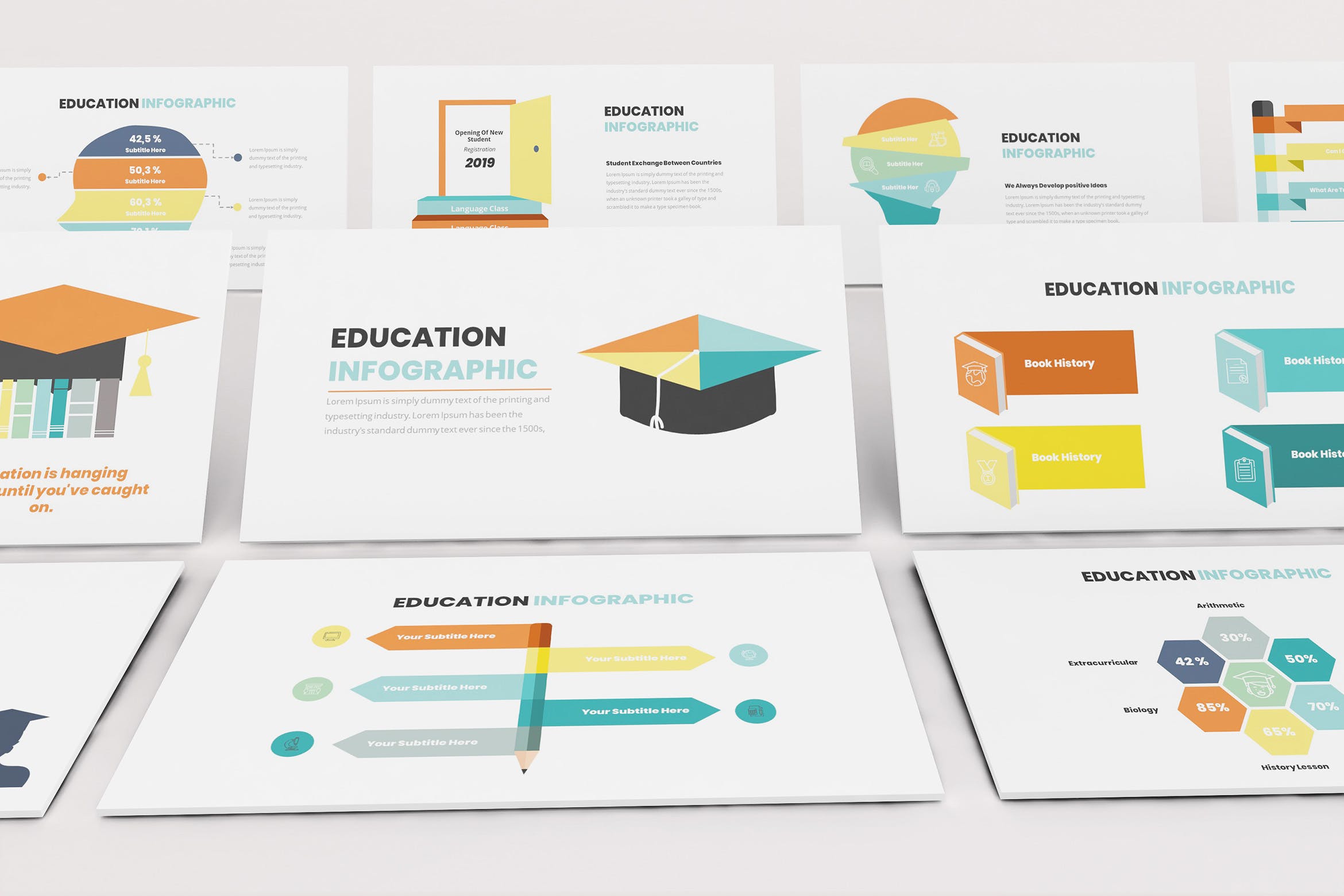 教育主题信息图表设计Keynote演示文稿模板 Education Infographic Keynote Template