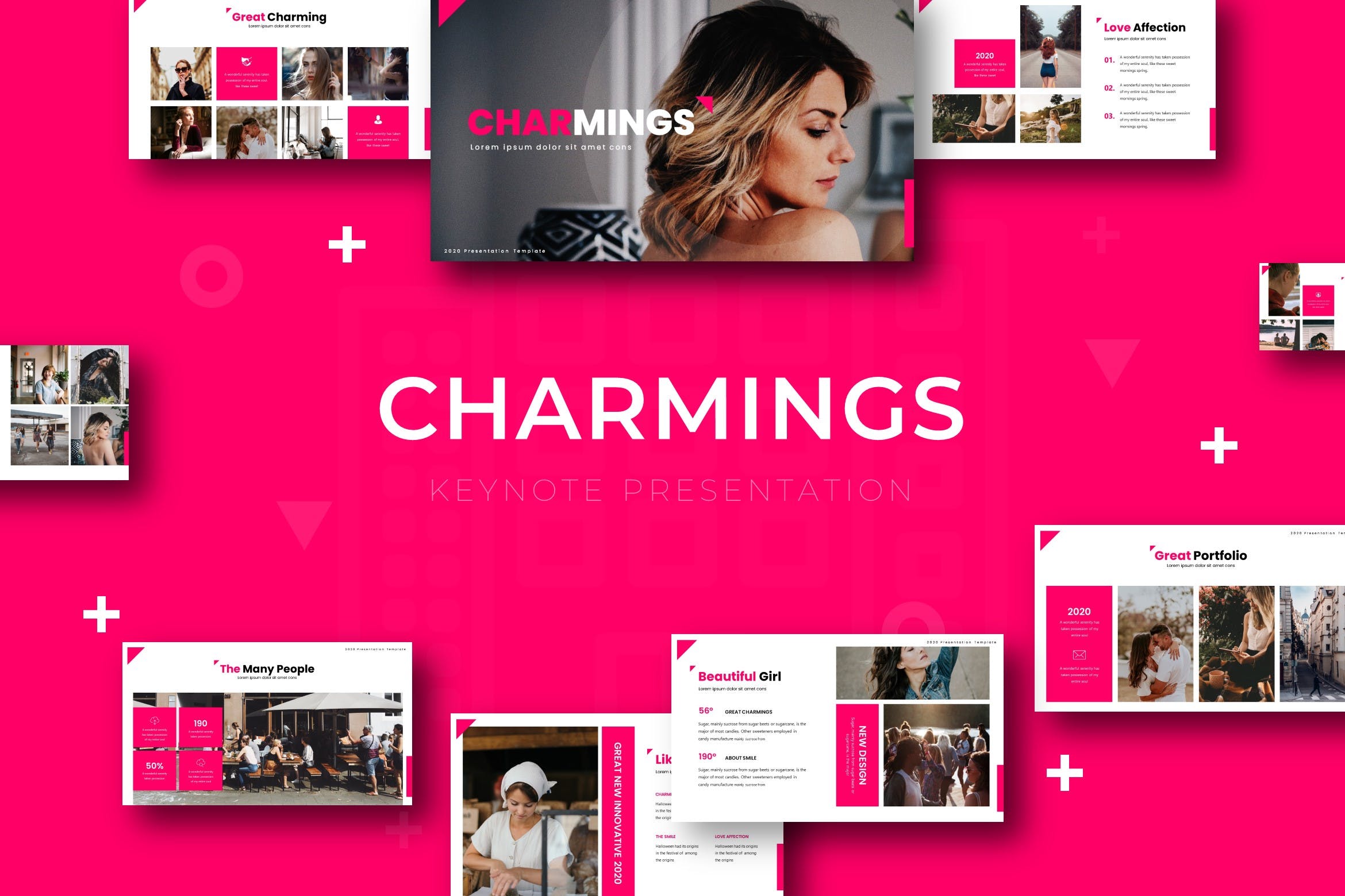 妇女/家庭/女性团队主题Keynote演示文稿设计模板 Charmings – Keynote Template