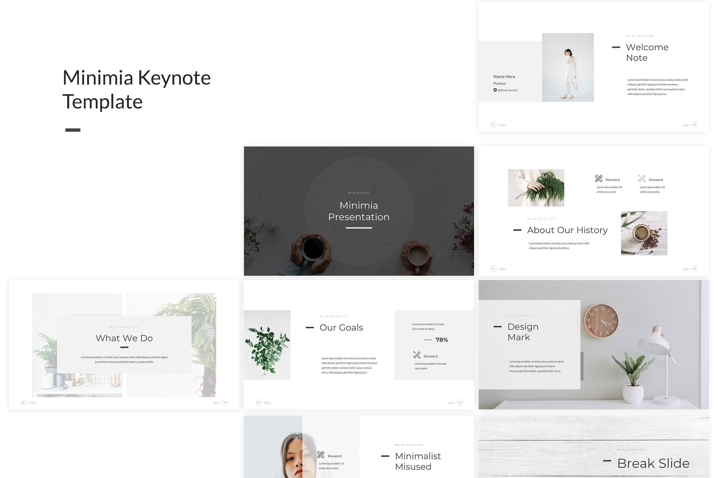 简约优雅设计风格Keynote演示文稿模板 Minimia – Keynote Template