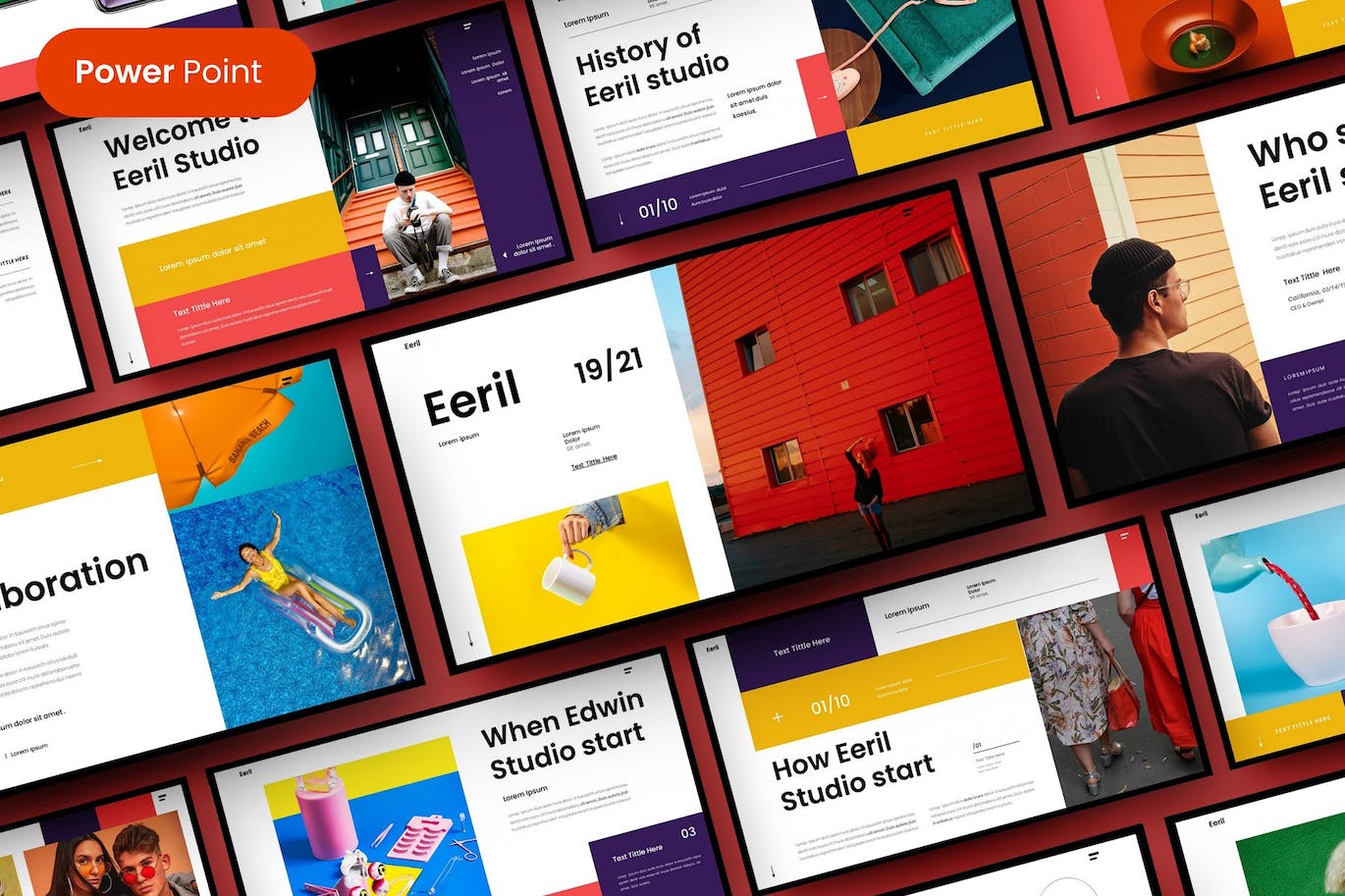 创意展示多功能作品集PPT模板