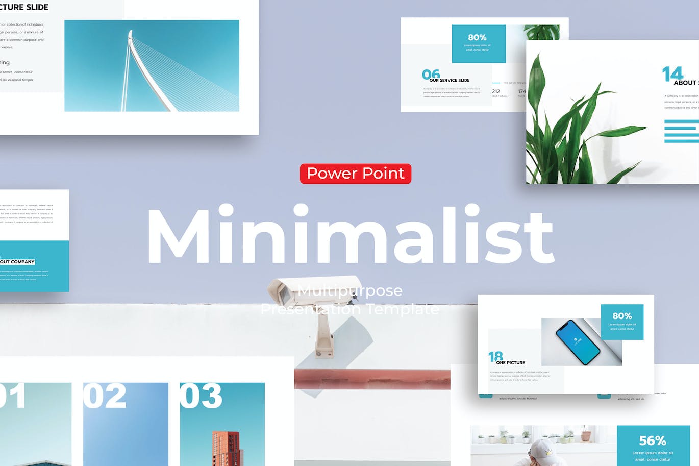 清新简约现代极简PPT模板