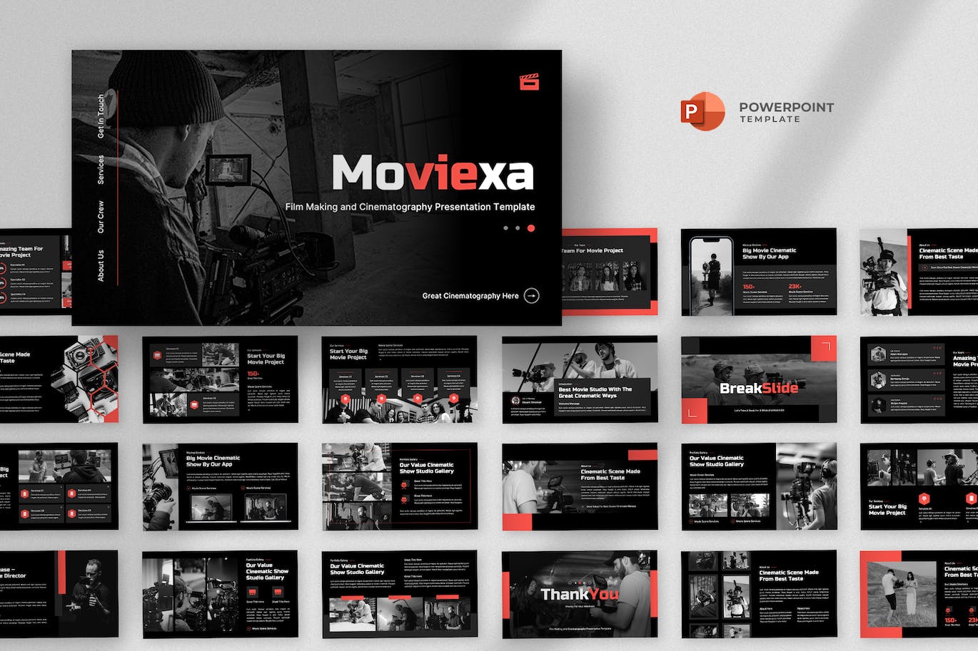 视频和电影制作项目介绍PPT模版