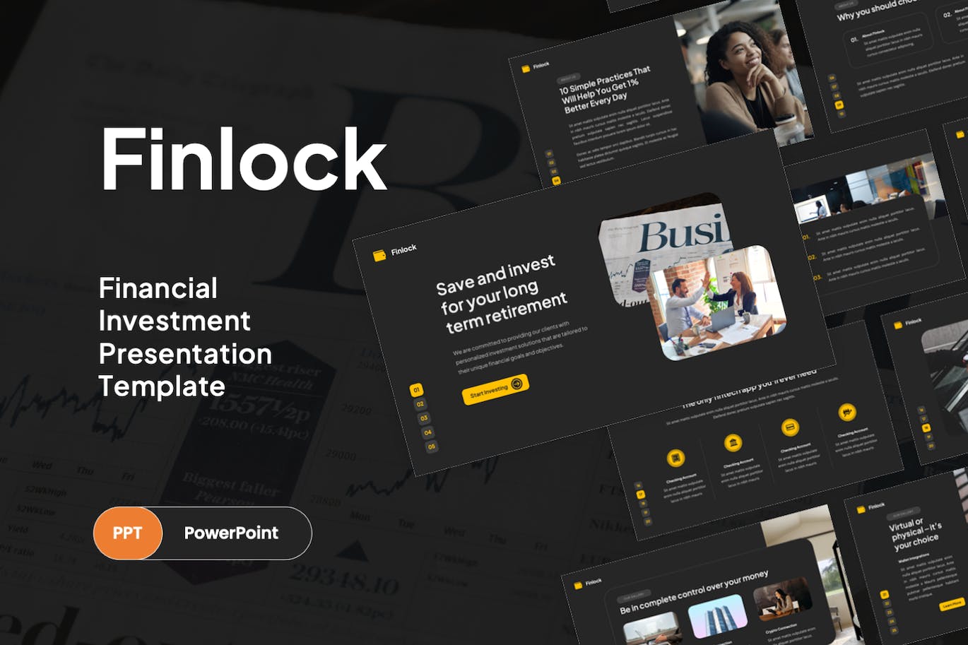金融投资介绍 PPT模版