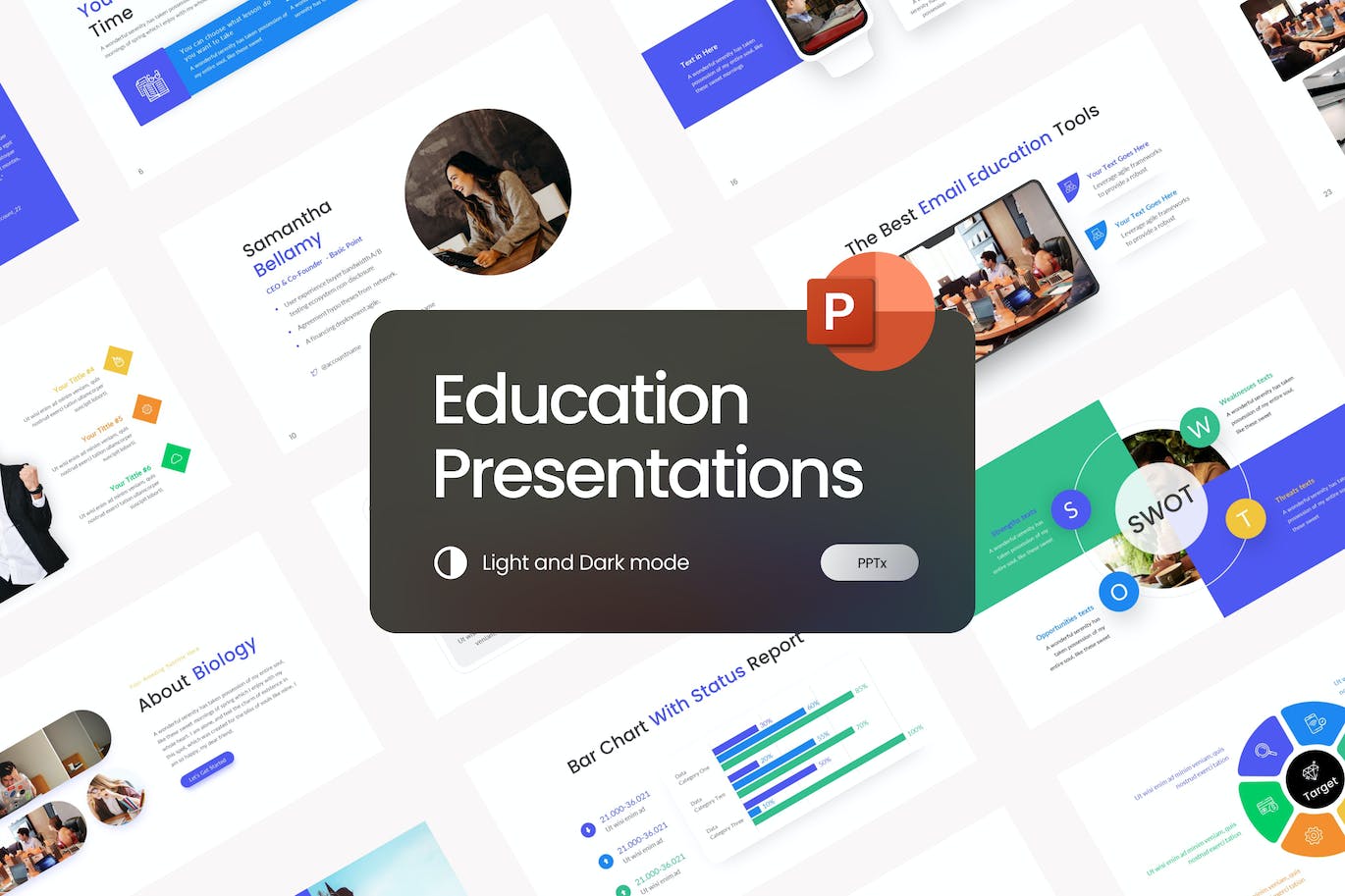 生物教育演示PPT幻灯片模板下载 Biology Education PowerPoint Template