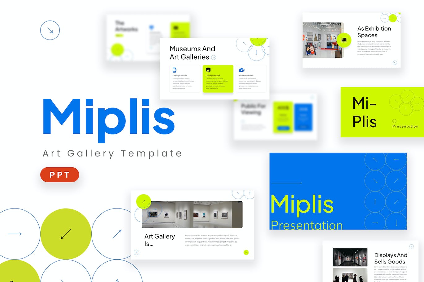 艺术展览创意呈现PPT设计模板 Miplis – Powerpoint Template