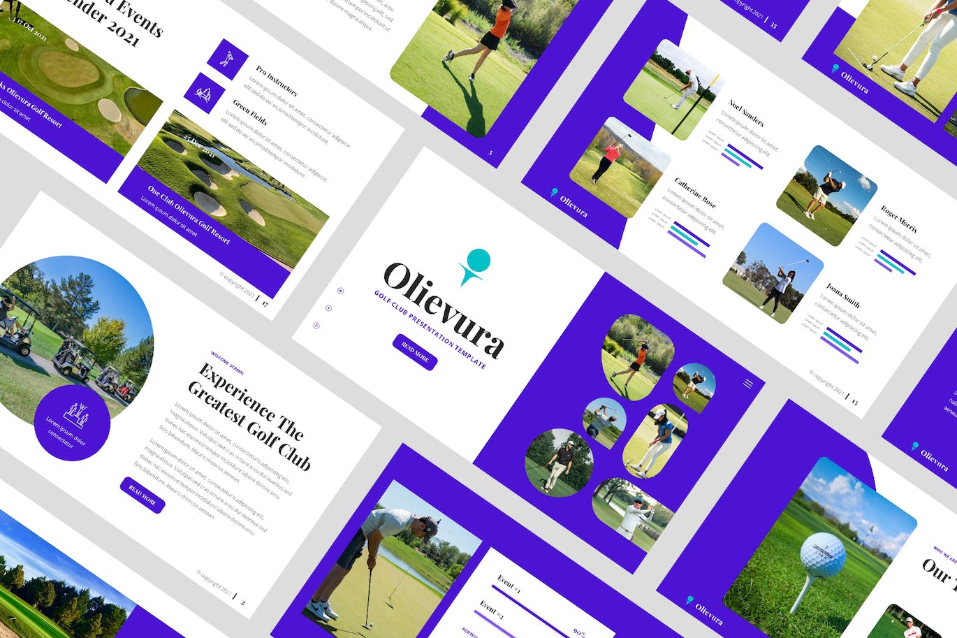 高尔夫俱乐部和运动Powerpoint幻灯片模板 Olievura – Golf Club & Sport PowerPoint Template