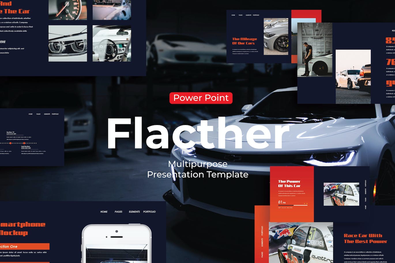 改装汽车服务PowerPoint演示模板 Flachter – PowerPoint Template