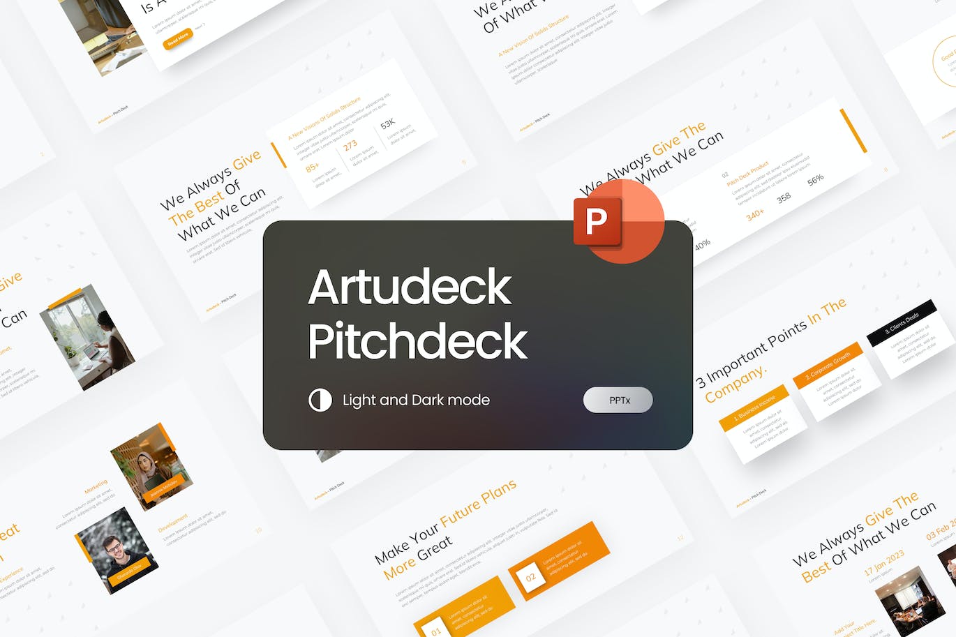商务演示Powerpoint模板下载 Artudeck Pitch Deck Business PowerPoint Template